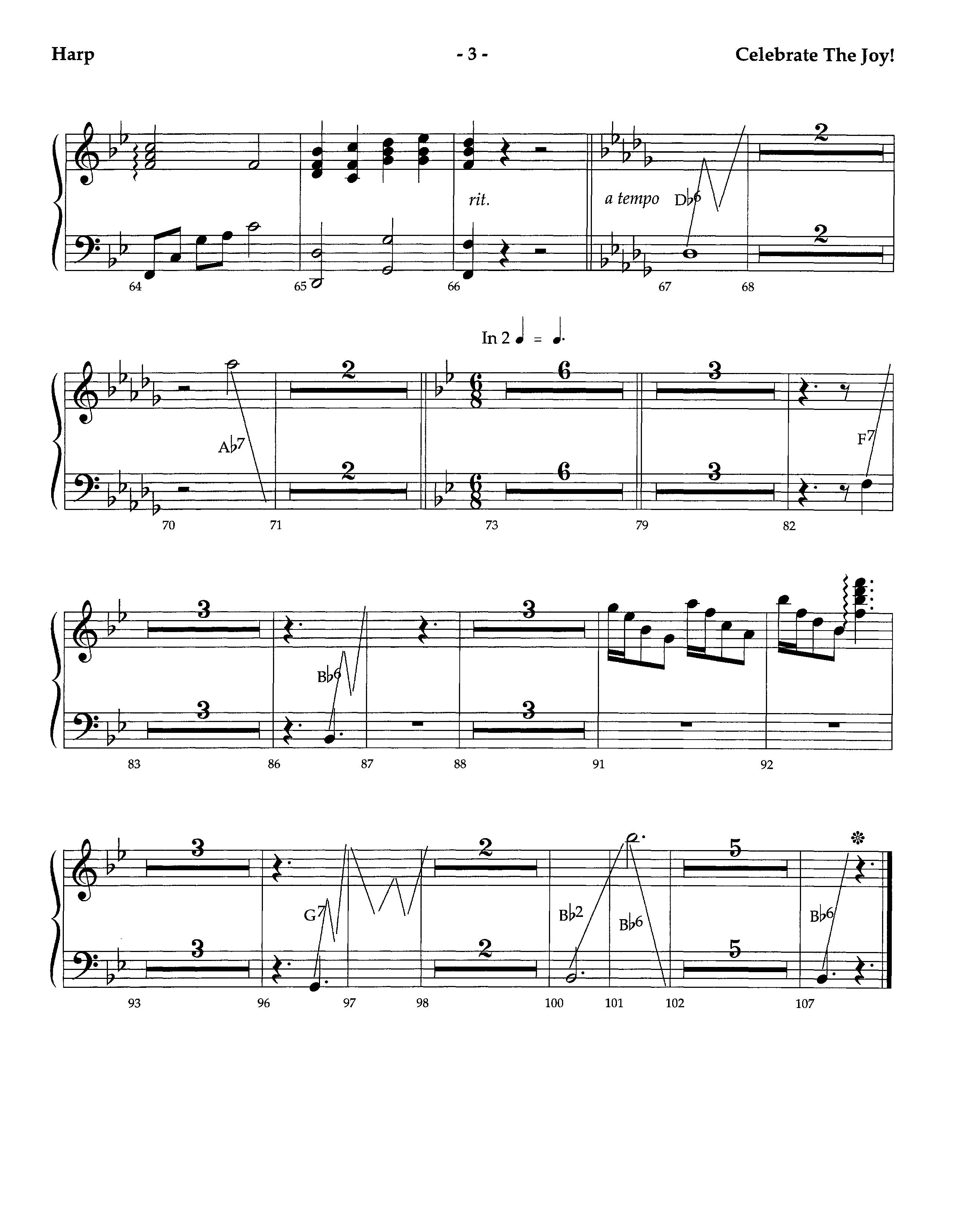 Celebrate The Joy (Instrumental) Harp (Lifeway Worship / Arr. Richard Kingsmore)