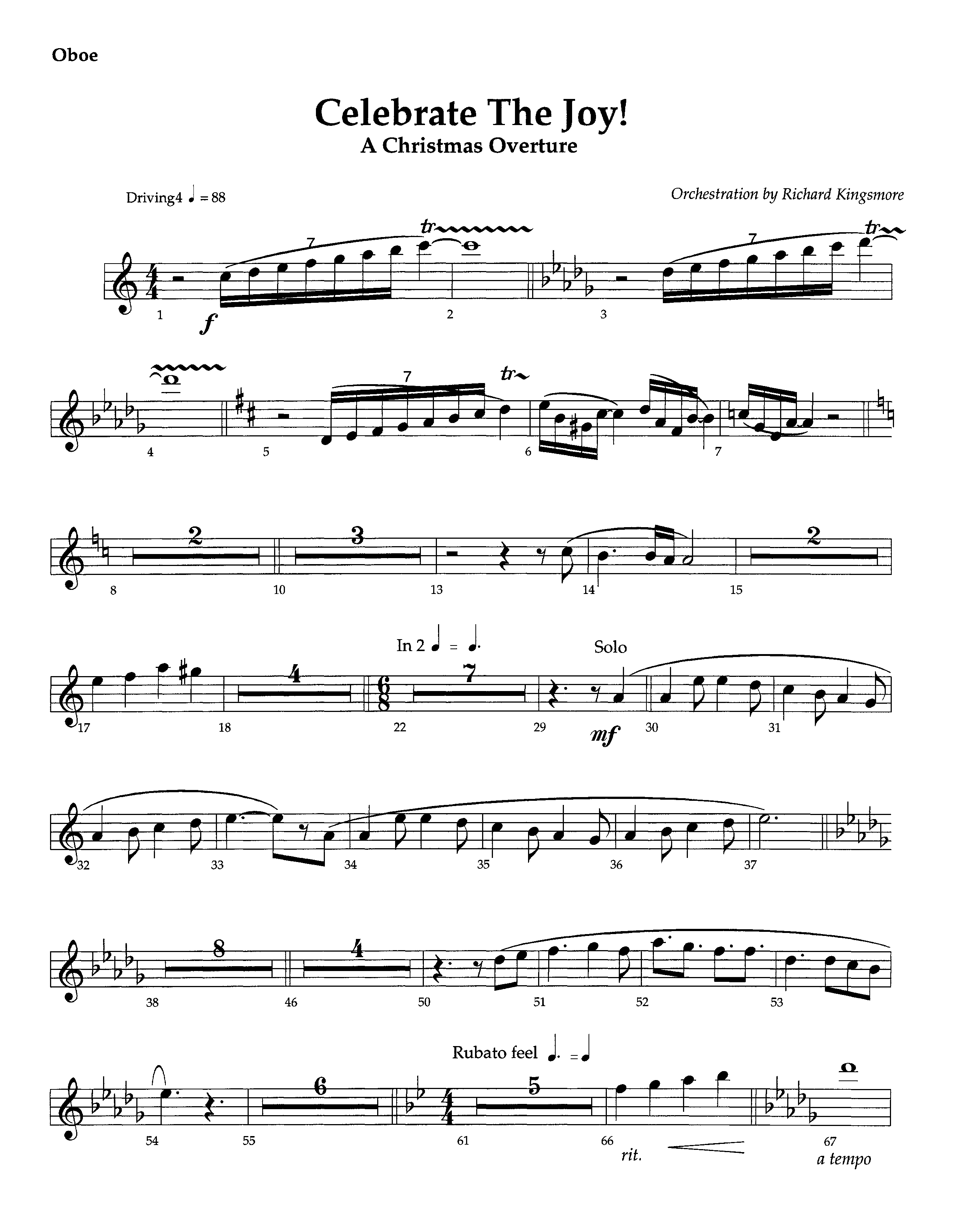 Celebrate The Joy (Instrumental) Oboe (Lifeway Worship / Arr. Richard Kingsmore)