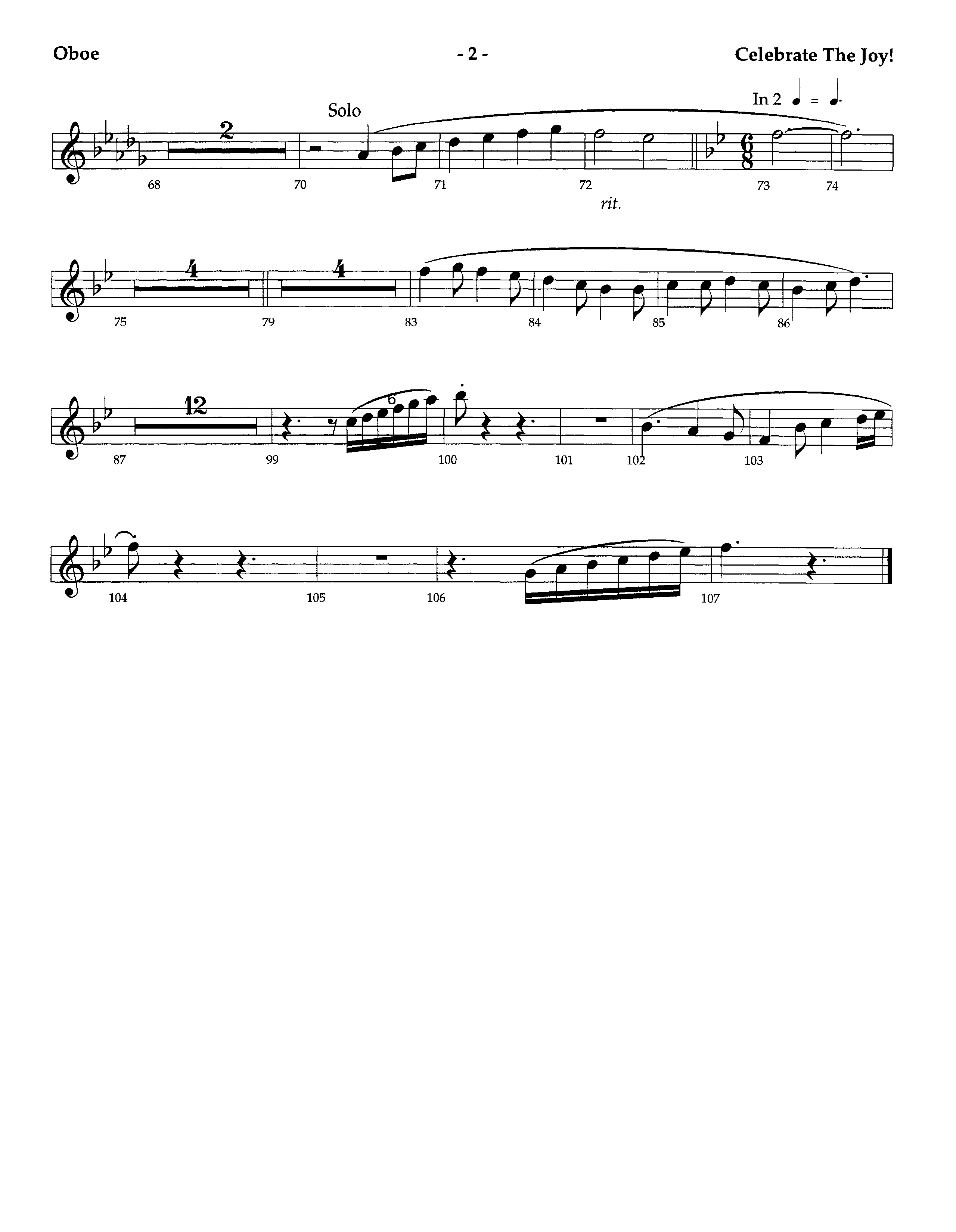 Celebrate The Joy (Instrumental) Oboe (Lifeway Worship / Arr. Richard Kingsmore)