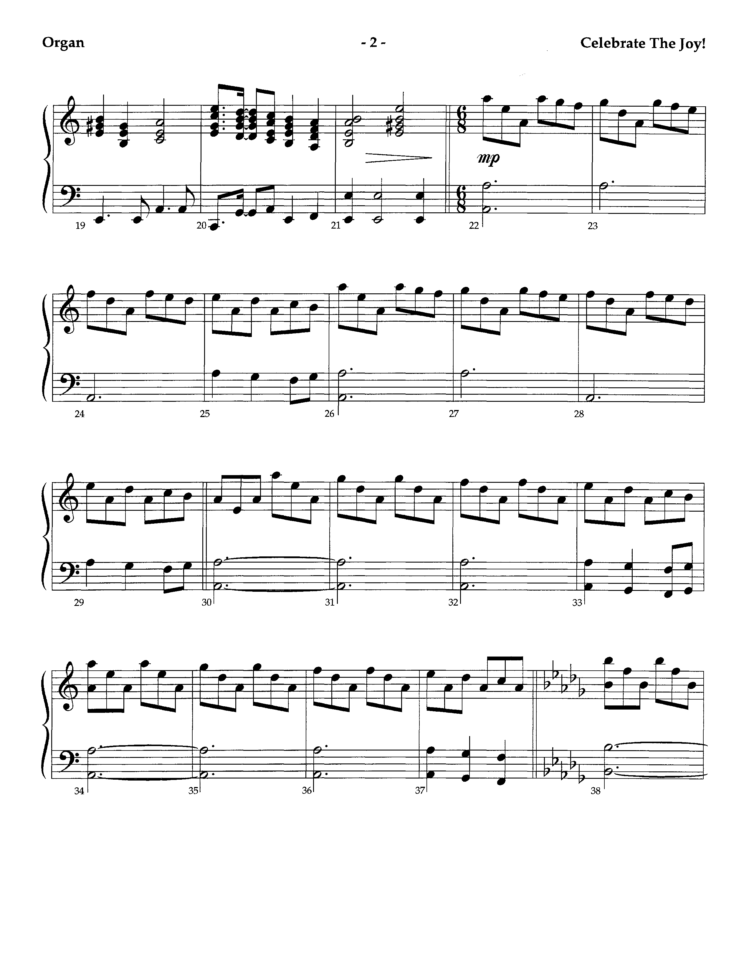 Celebrate The Joy (Instrumental) Organ (Lifeway Worship / Arr. Richard Kingsmore)