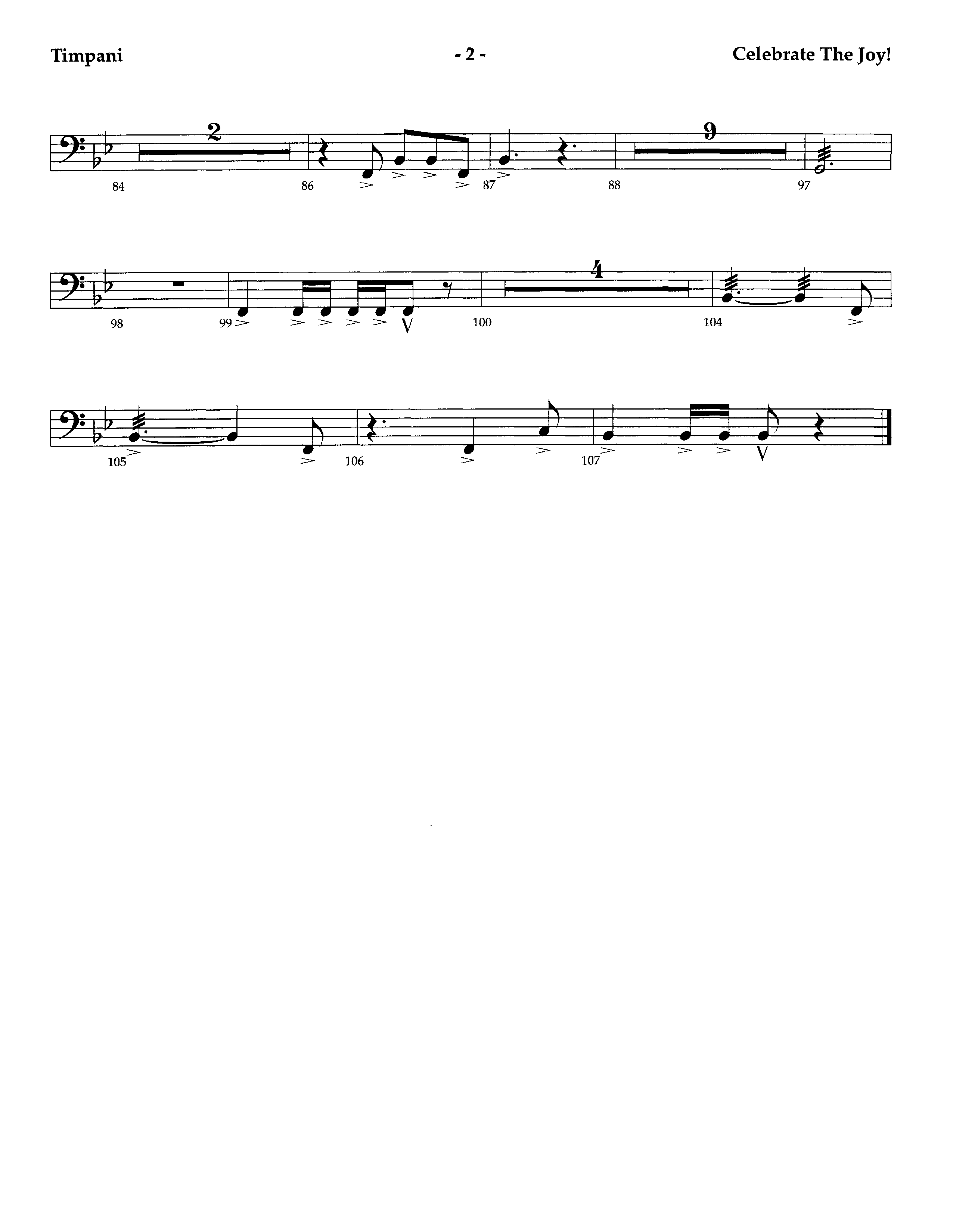 Celebrate The Joy (Instrumental) Timpani (Lifeway Worship / Arr. Richard Kingsmore)