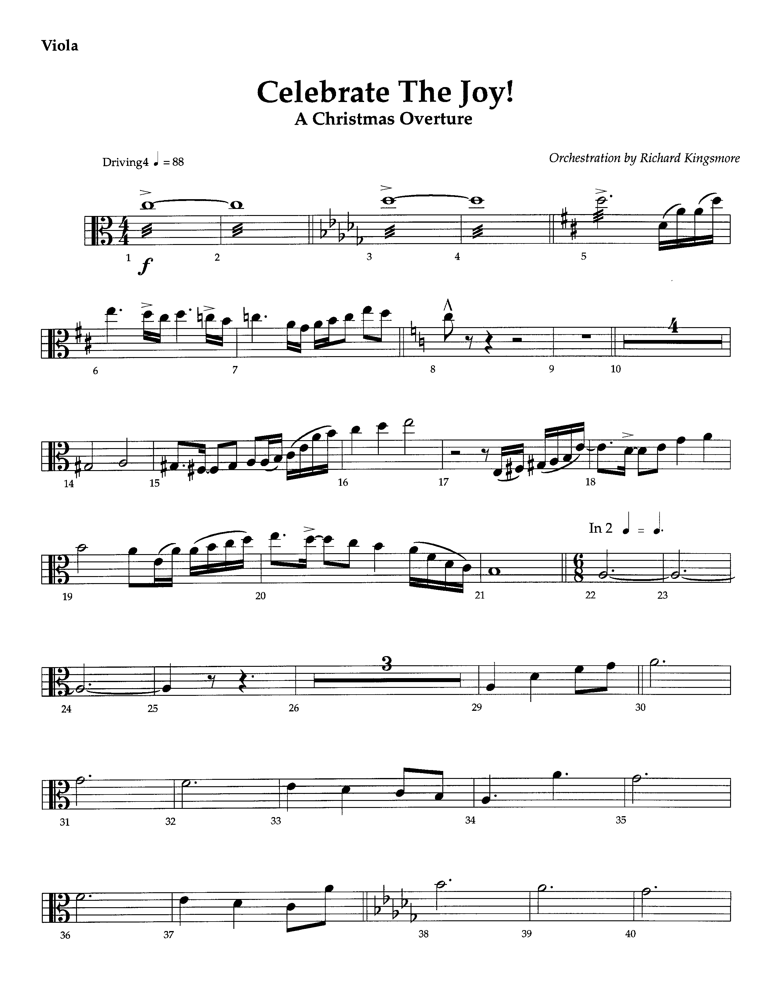 Celebrate The Joy (Instrumental) Viola (Lifeway Worship / Arr. Richard Kingsmore)