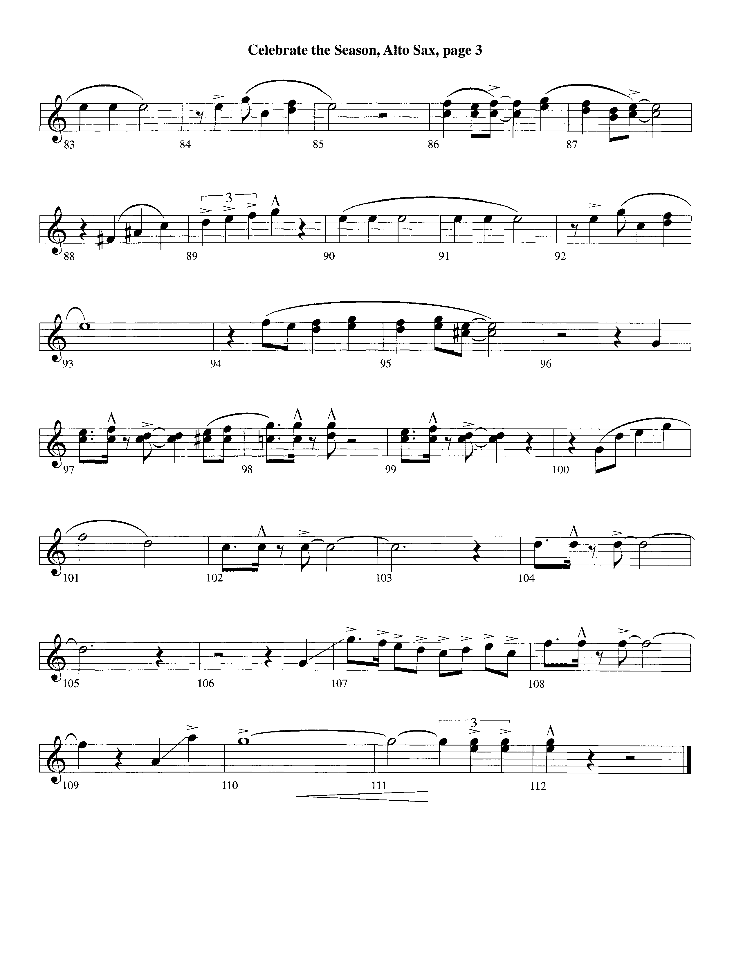 Celebrate The Season (Instrumental) Alto Sax (Lifeway Worship / Arr. Richard Kingsmore)