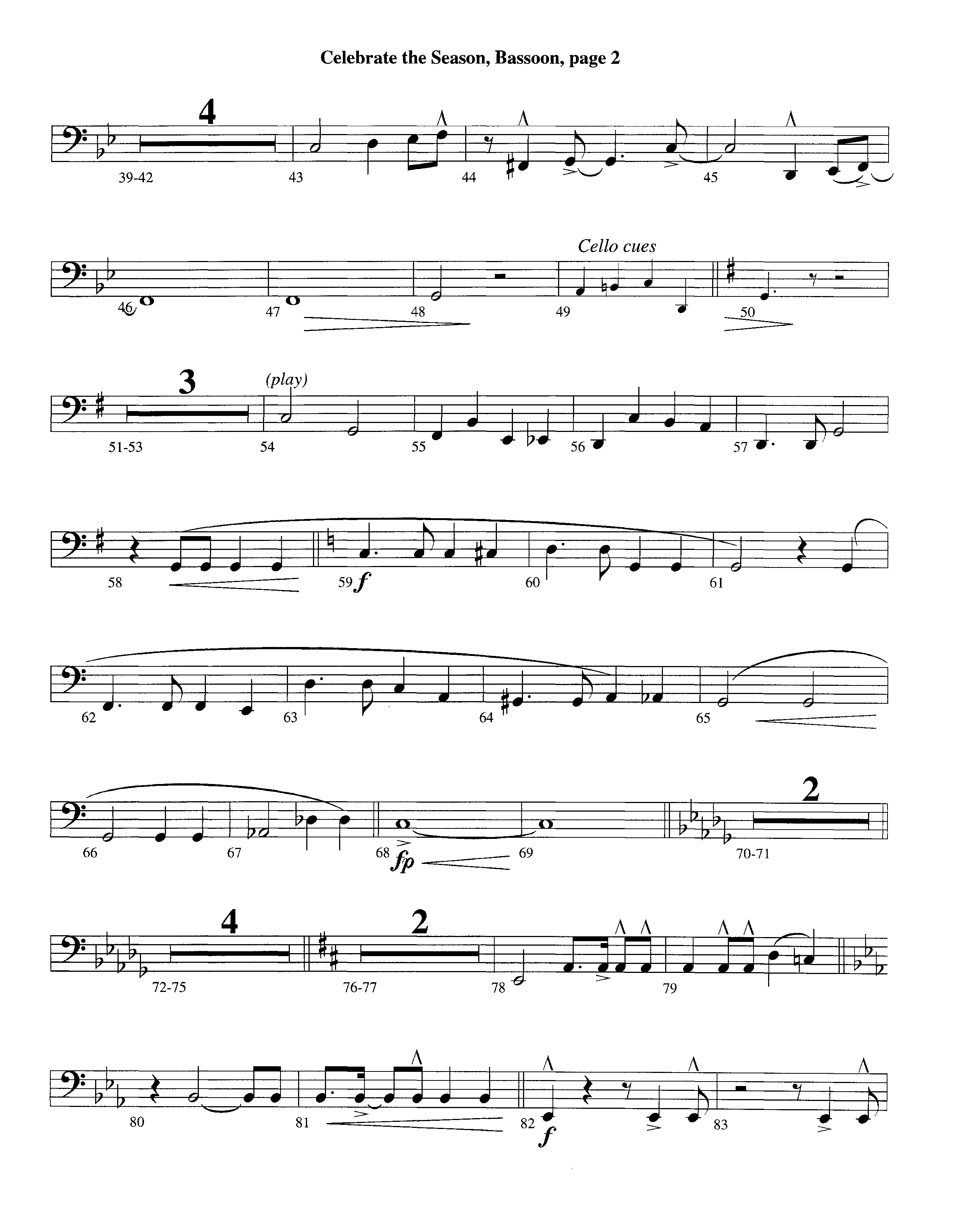 Celebrate The Season (Instrumental) Bassoon (Lifeway Worship / Arr. Richard Kingsmore)