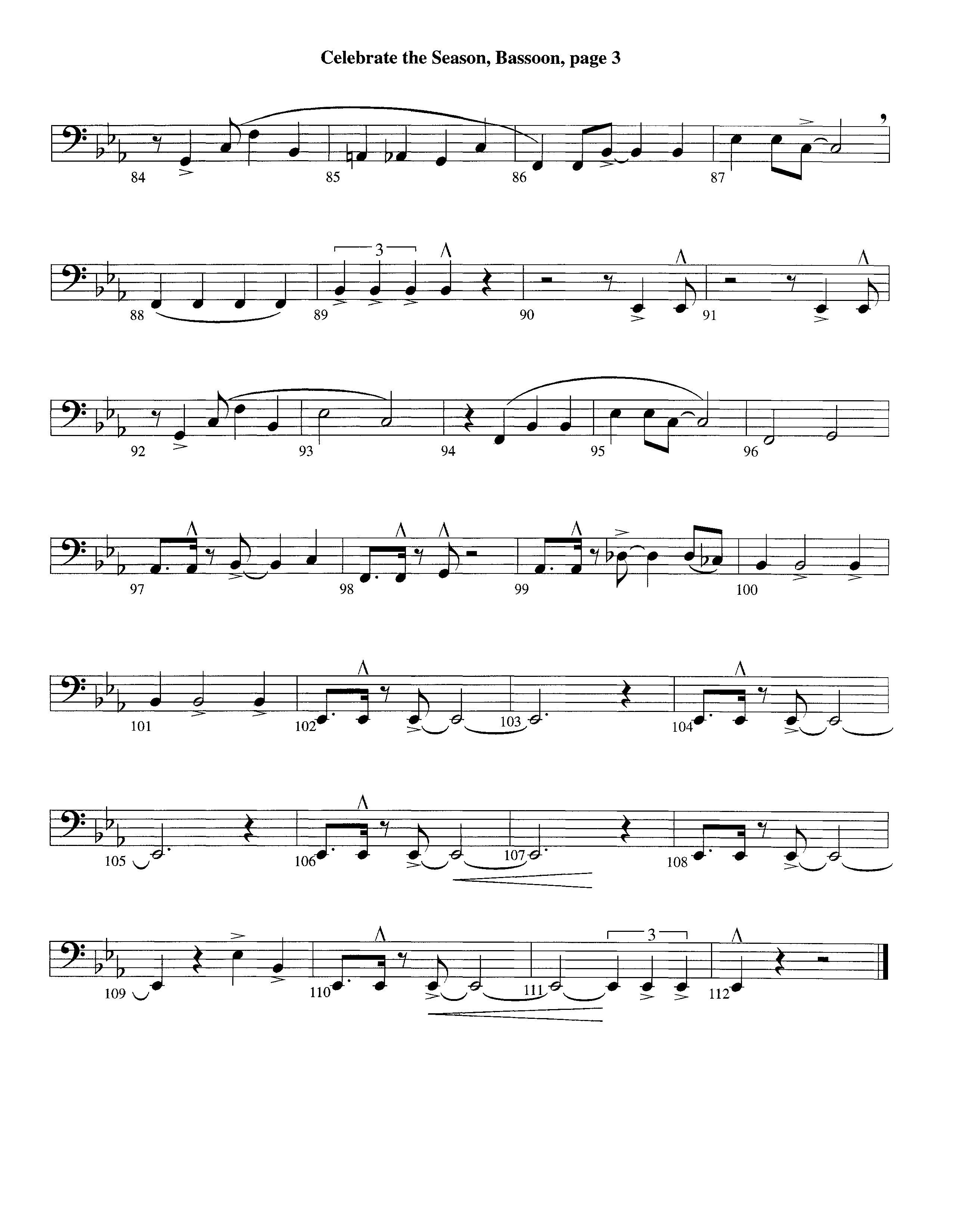 Celebrate The Season (Instrumental) Bassoon (Lifeway Worship / Arr. Richard Kingsmore)