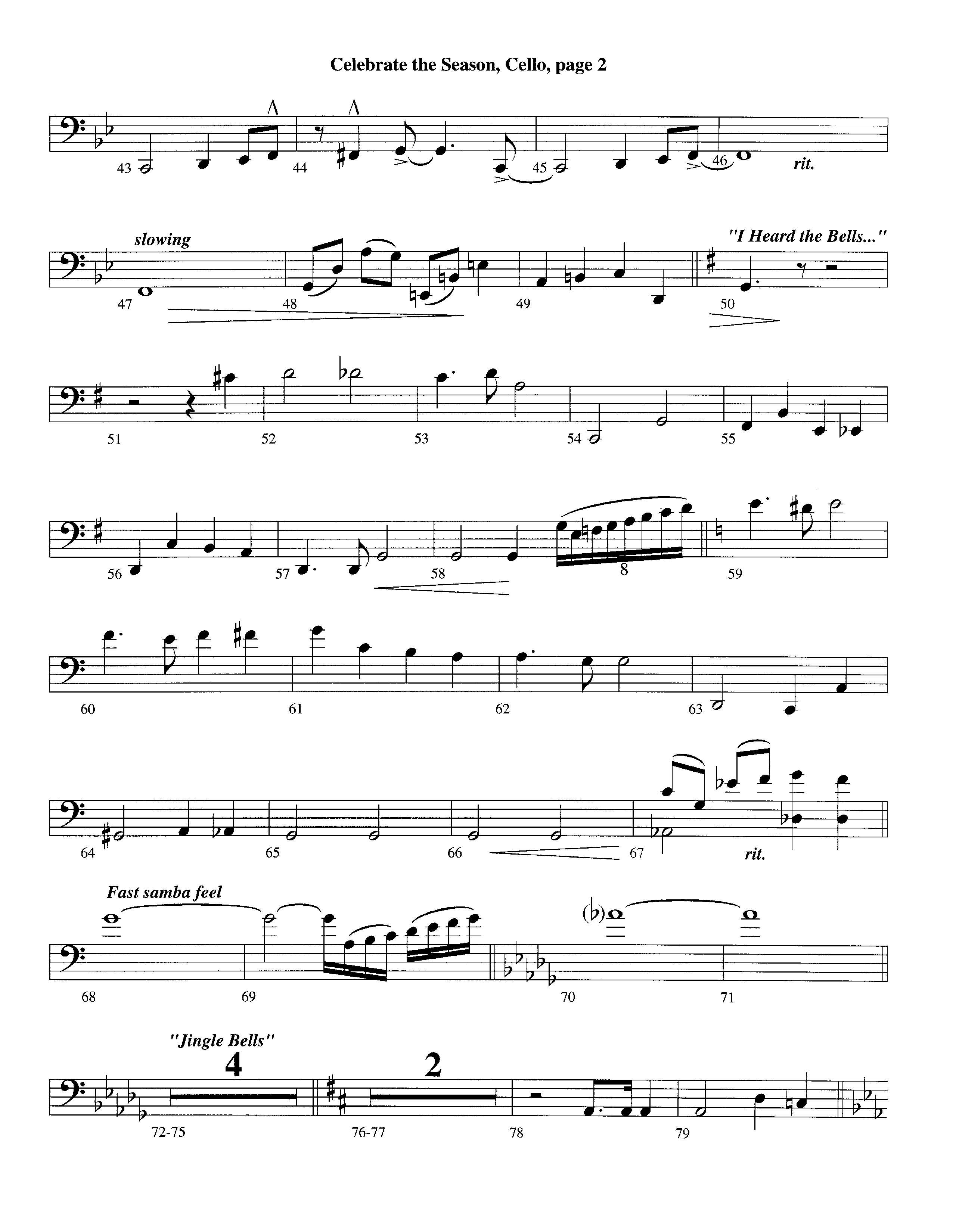 Celebrate The Season (Instrumental) Cello (Lifeway Worship / Arr. Richard Kingsmore)