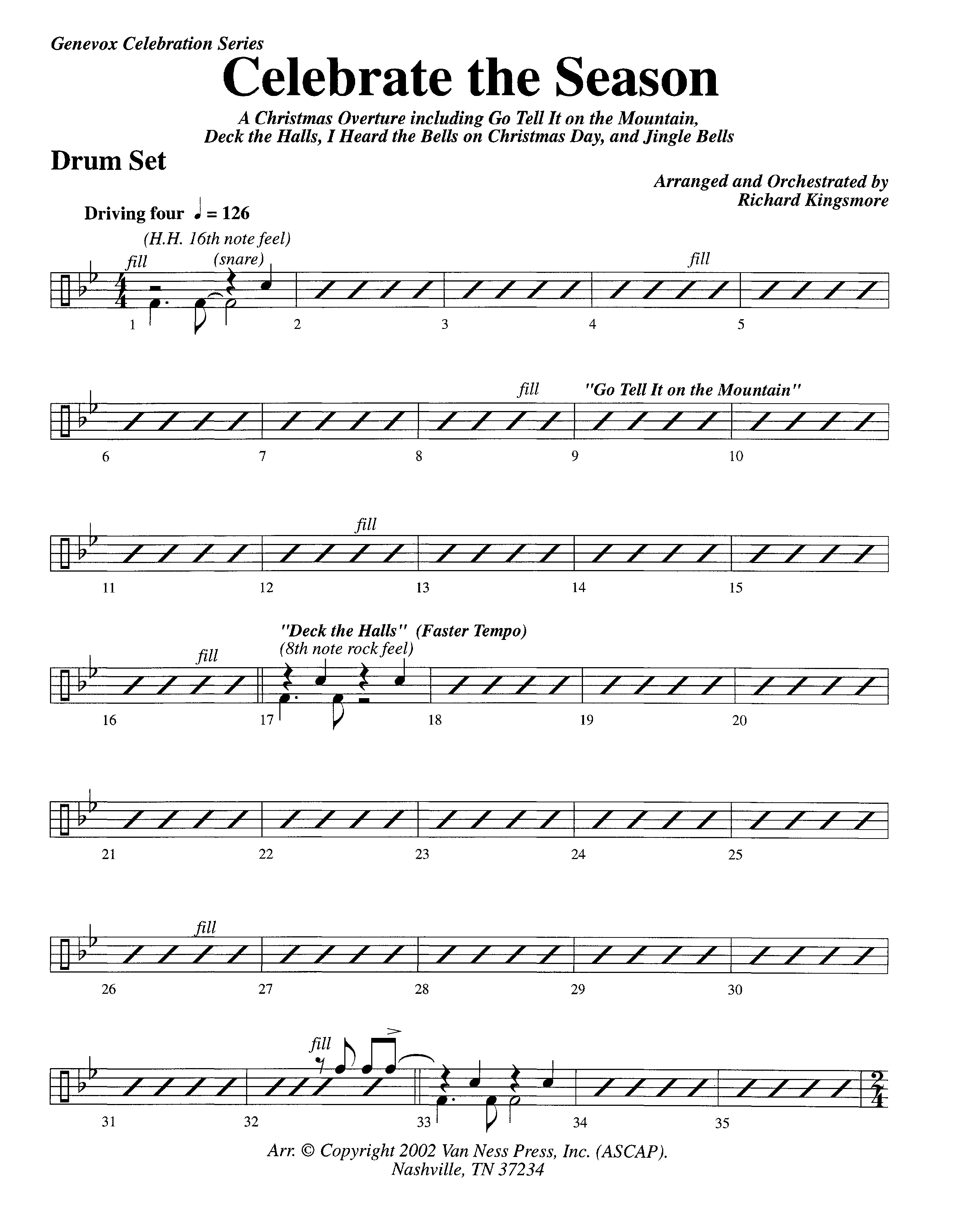 Celebrate The Season (Instrumental) Drum Set (Lifeway Worship / Arr. Richard Kingsmore)