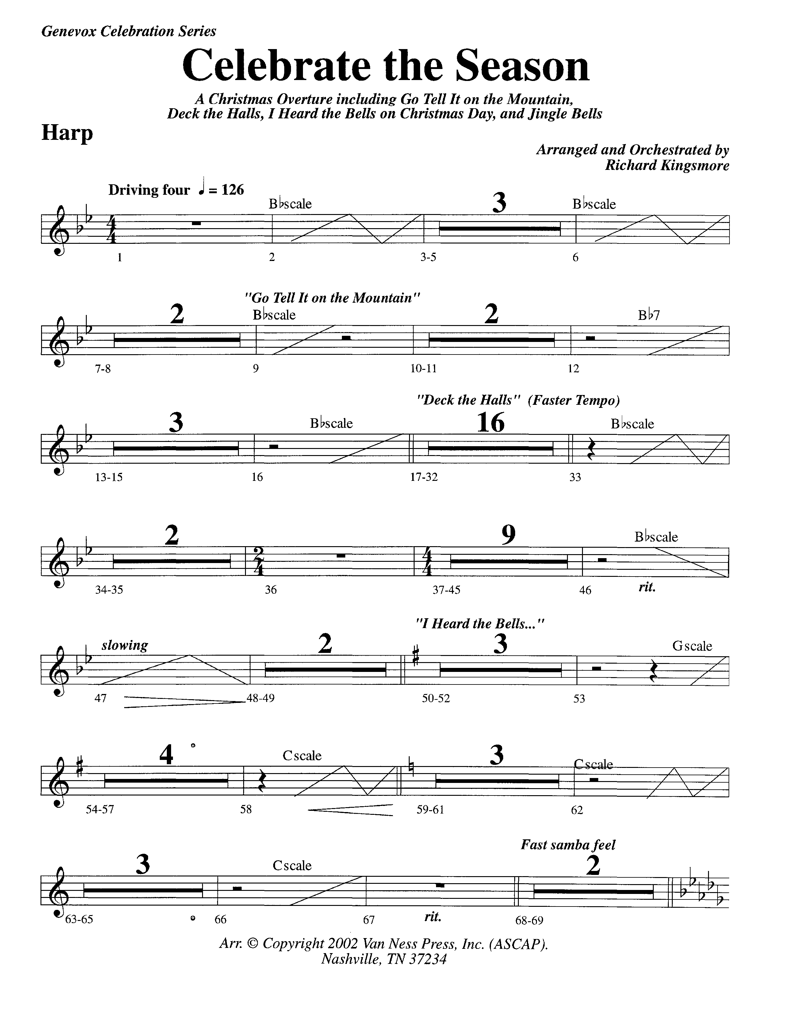 Celebrate The Season (Instrumental) Harp (Lifeway Worship / Arr. Richard Kingsmore)