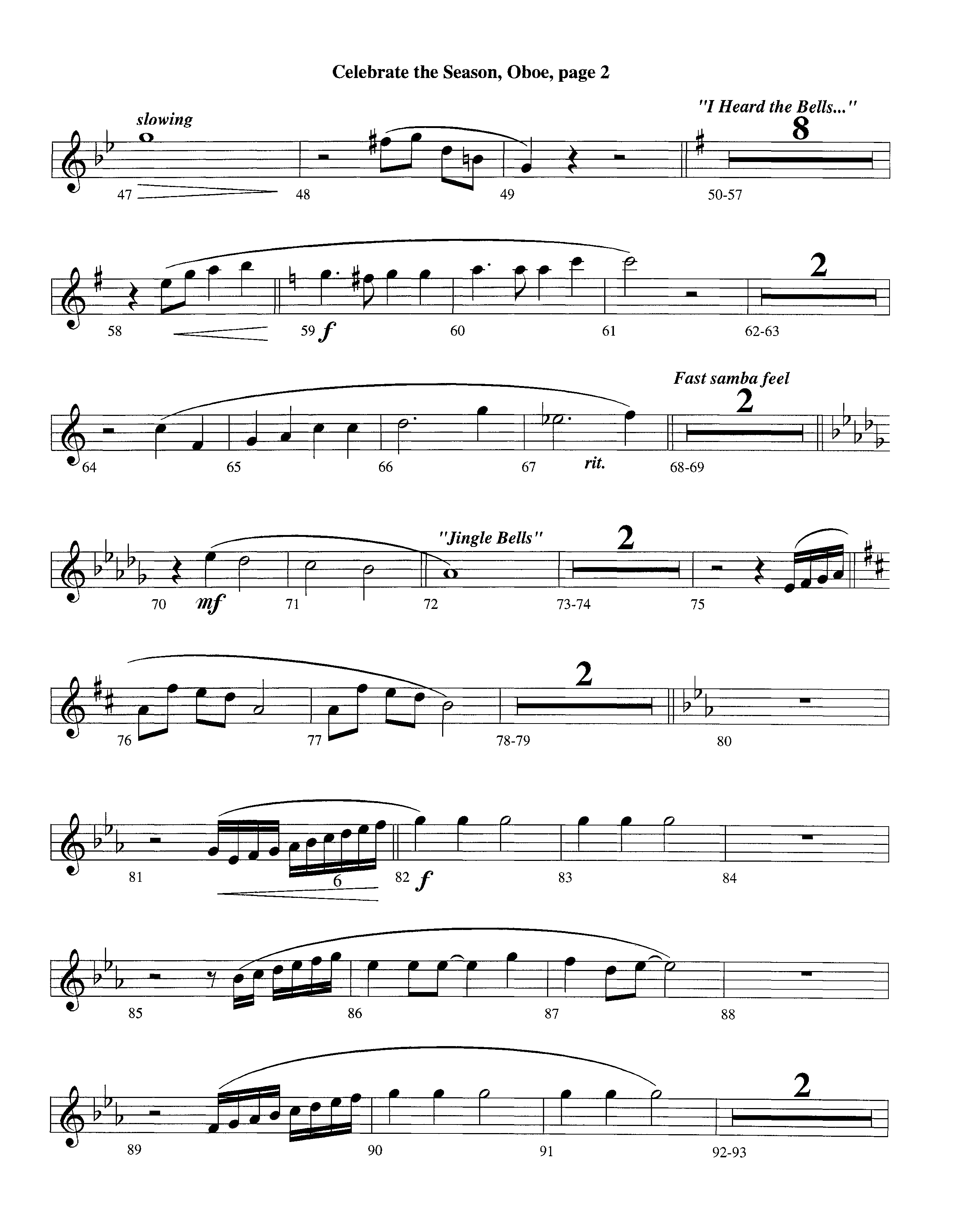 Celebrate The Season (Instrumental) Oboe (Lifeway Worship / Arr. Richard Kingsmore)