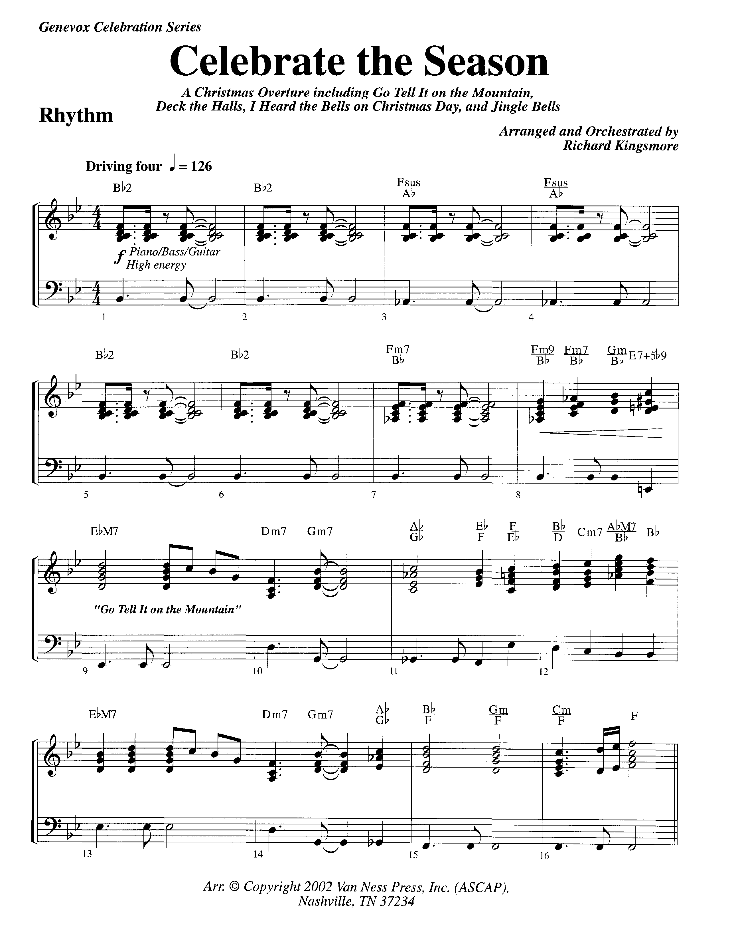 Celebrate The Season (Instrumental) Piano/Rhythm (Lifeway Worship / Arr. Richard Kingsmore)