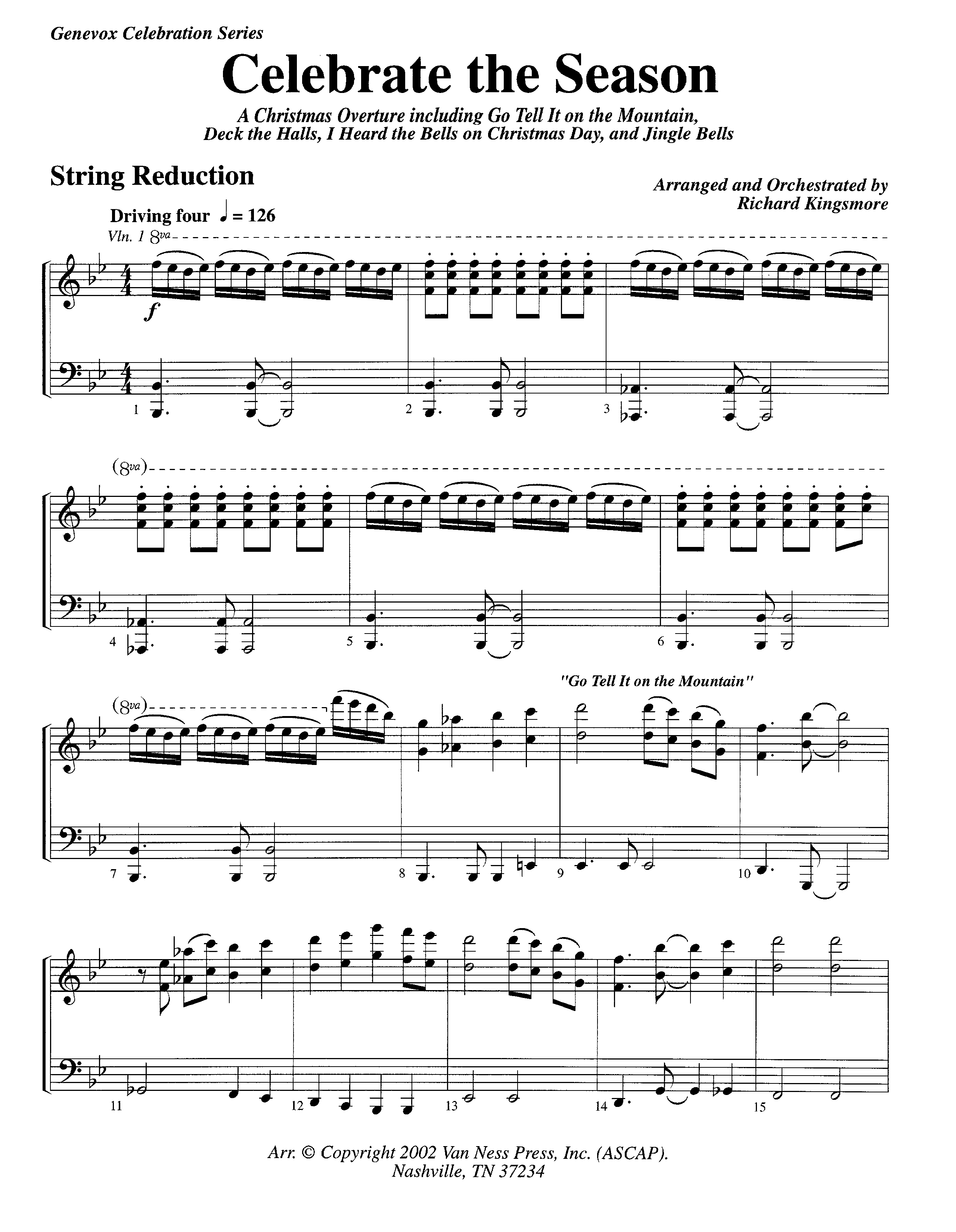 Celebrate The Season (Instrumental) String Reduction (Lifeway Worship / Arr. Richard Kingsmore)