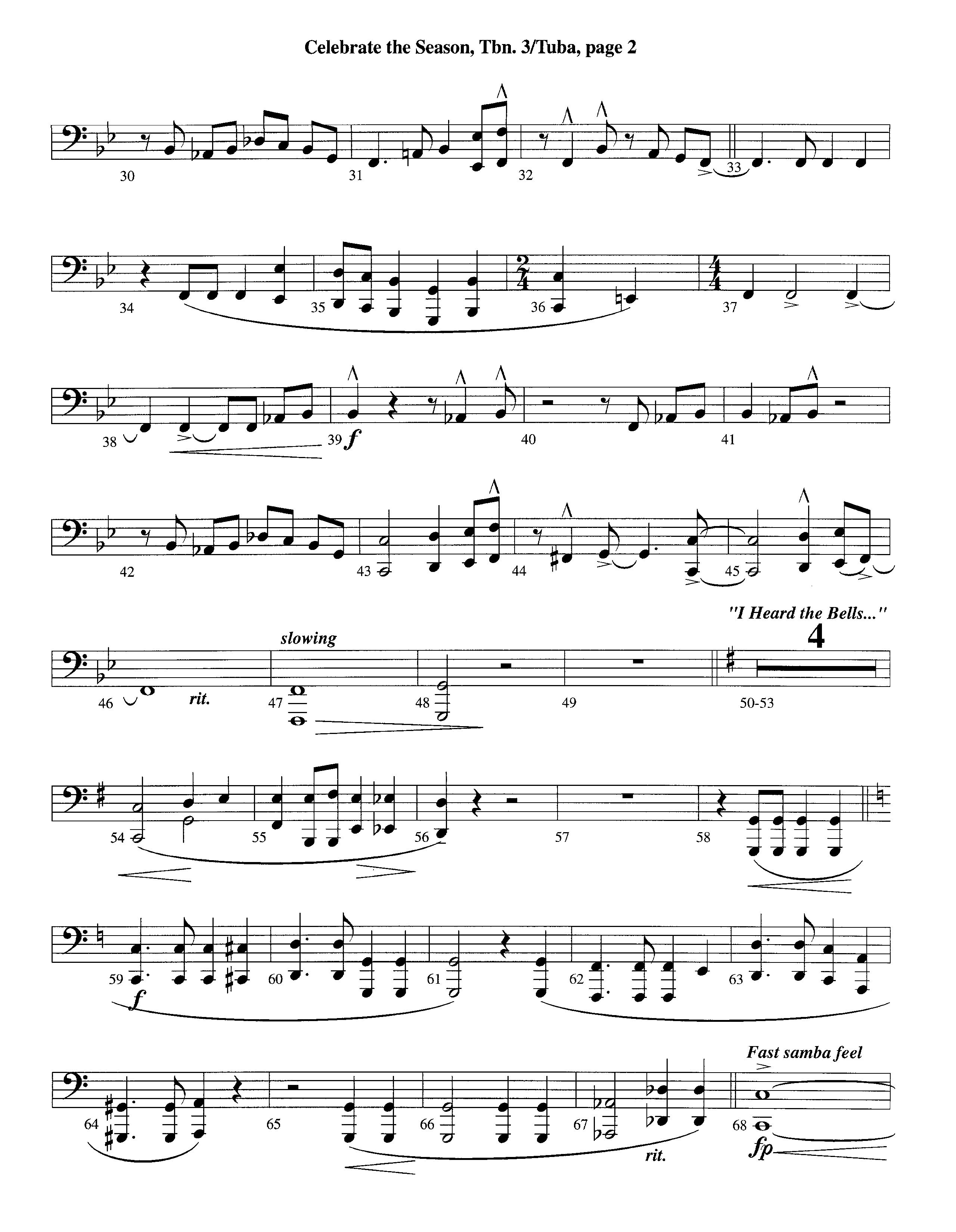 Celebrate The Season (Instrumental) Trombone 3/Tuba (Lifeway Worship / Arr. Richard Kingsmore)