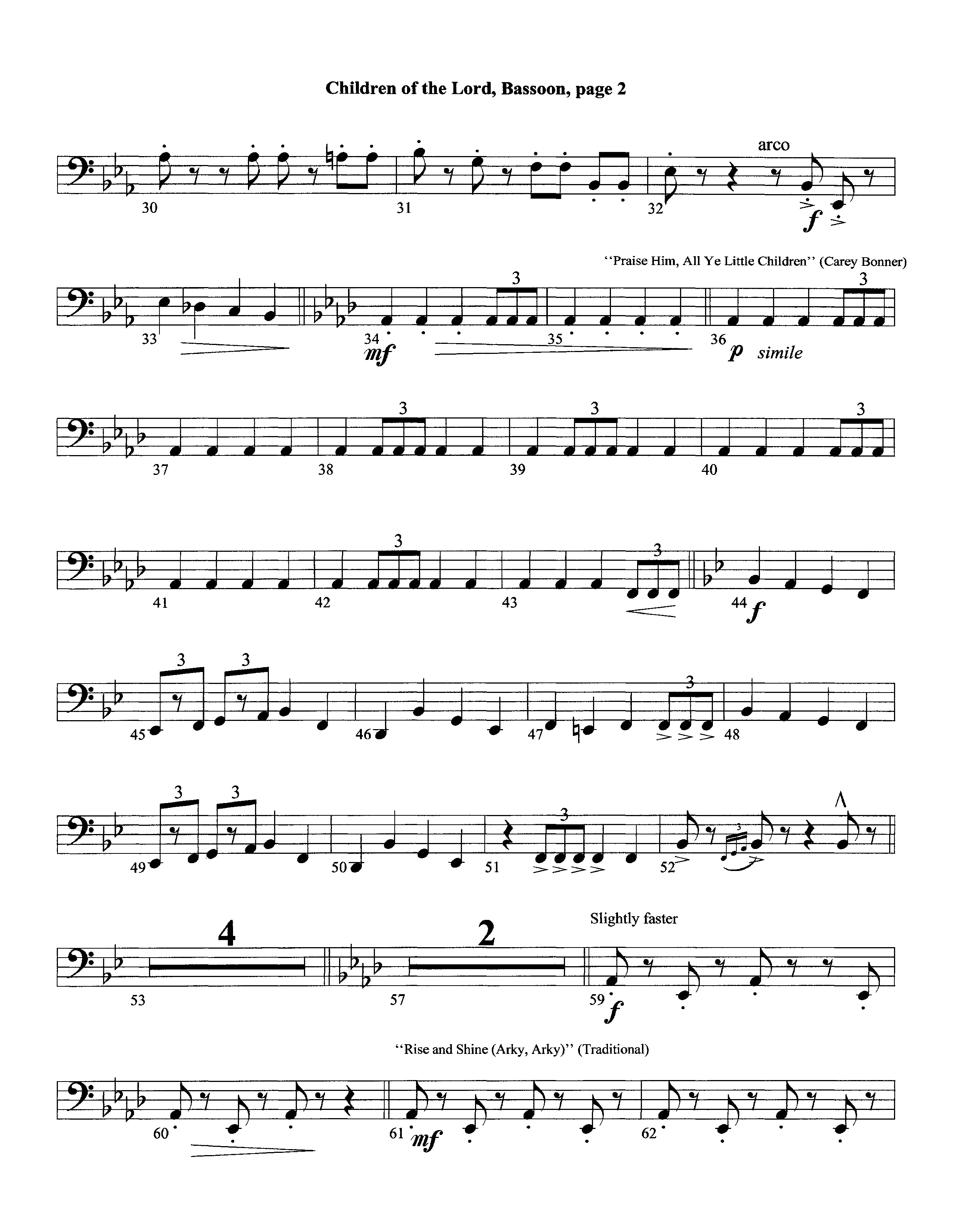 Children Of The Lord (Instrumental) Bassoon (Lifeway Worship / Arr. David Winkler)