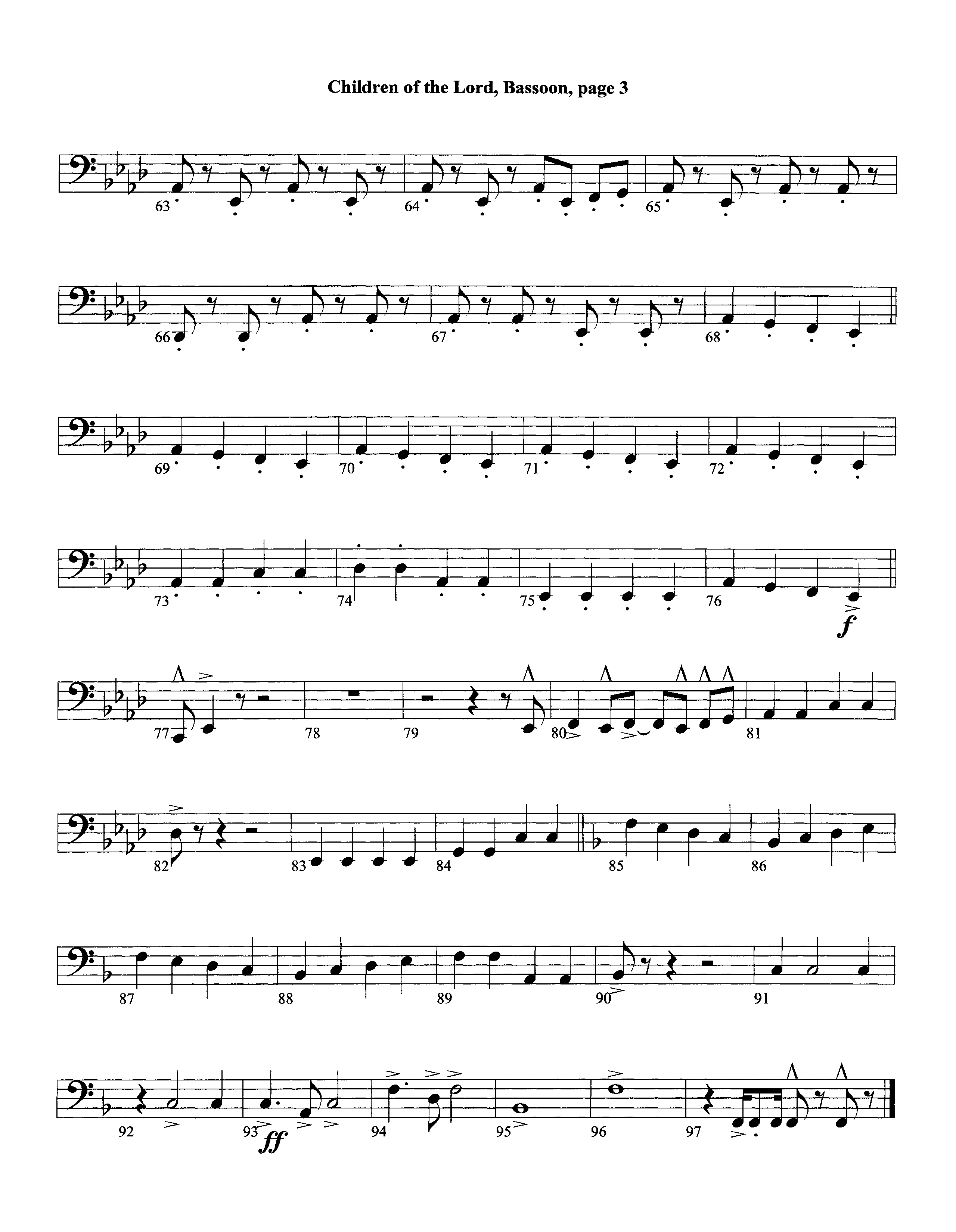 Children Of The Lord (Instrumental) Bassoon (Lifeway Worship / Arr. David Winkler)