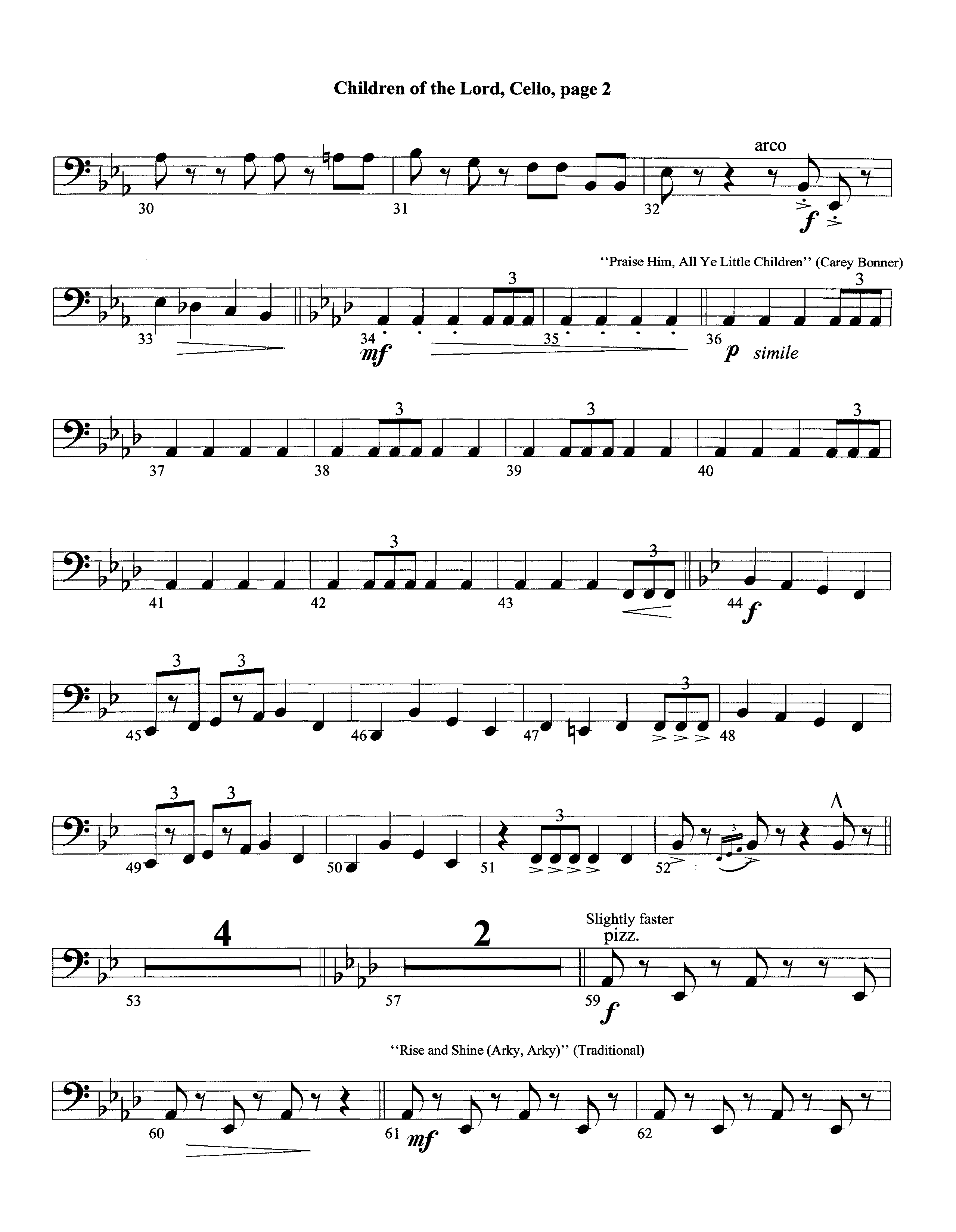 Children Of The Lord (Instrumental) Cello (Lifeway Worship / Arr. David Winkler)