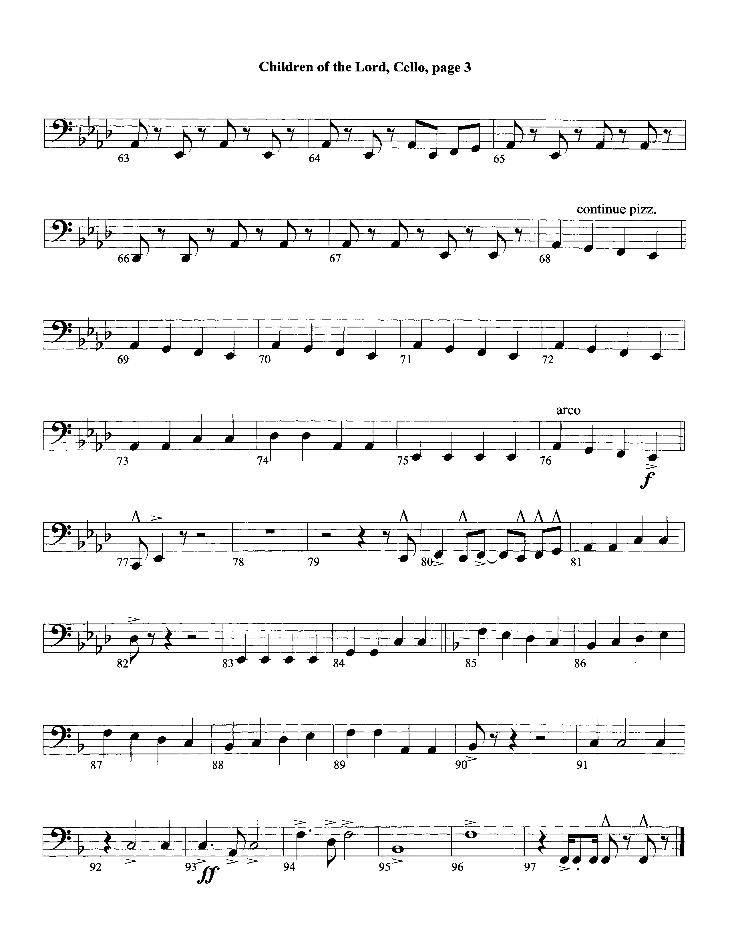 Children Of The Lord (Instrumental) Cello (Lifeway Worship / Arr. David Winkler)