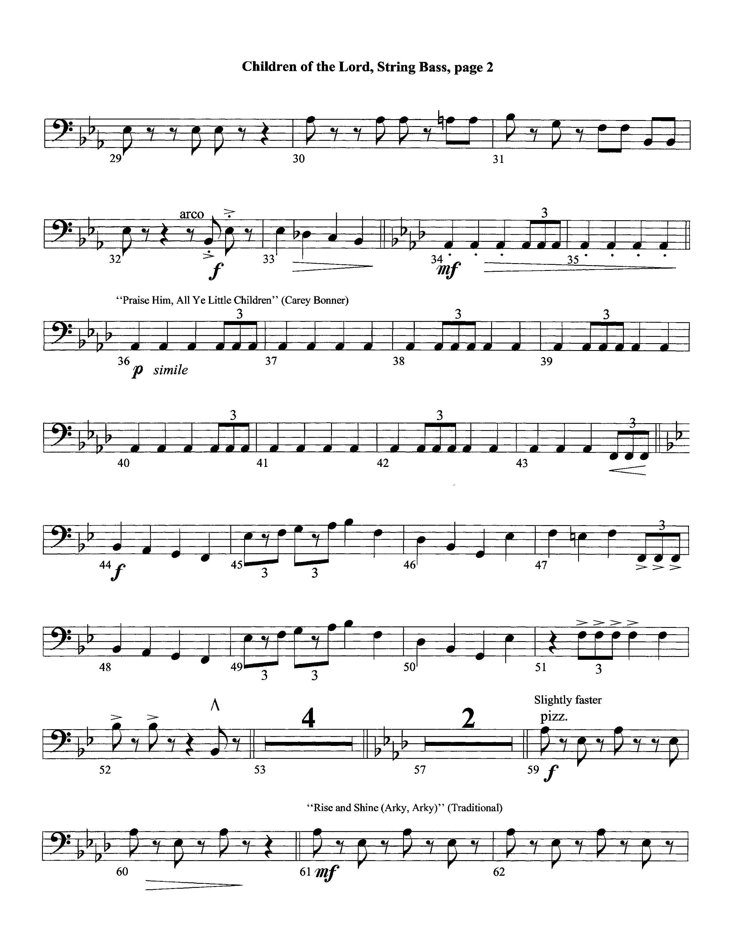 Children Of The Lord (Instrumental) Double Bass (Lifeway Worship / Arr. David Winkler)