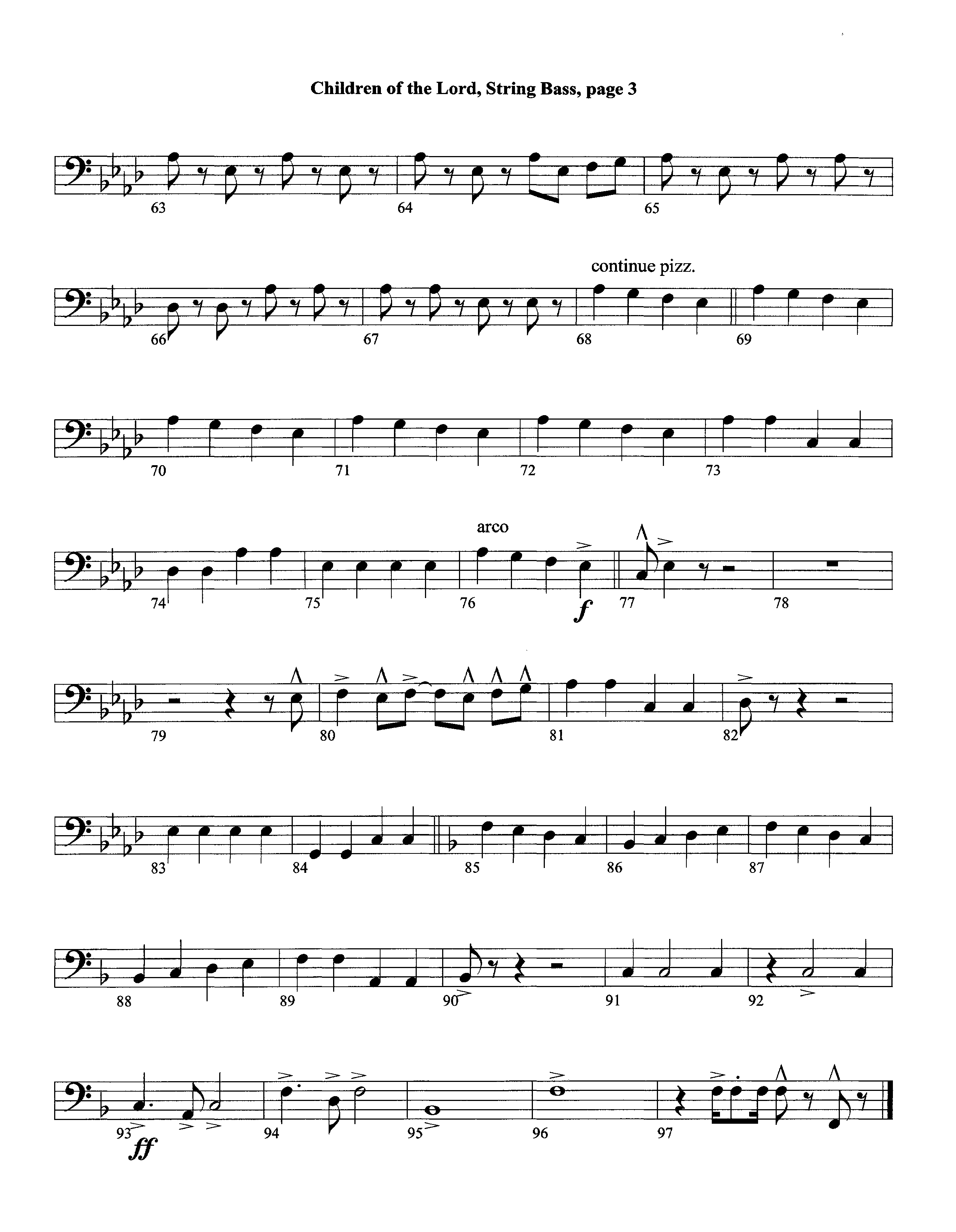 Children Of The Lord (Instrumental) Double Bass (Lifeway Worship / Arr. David Winkler)