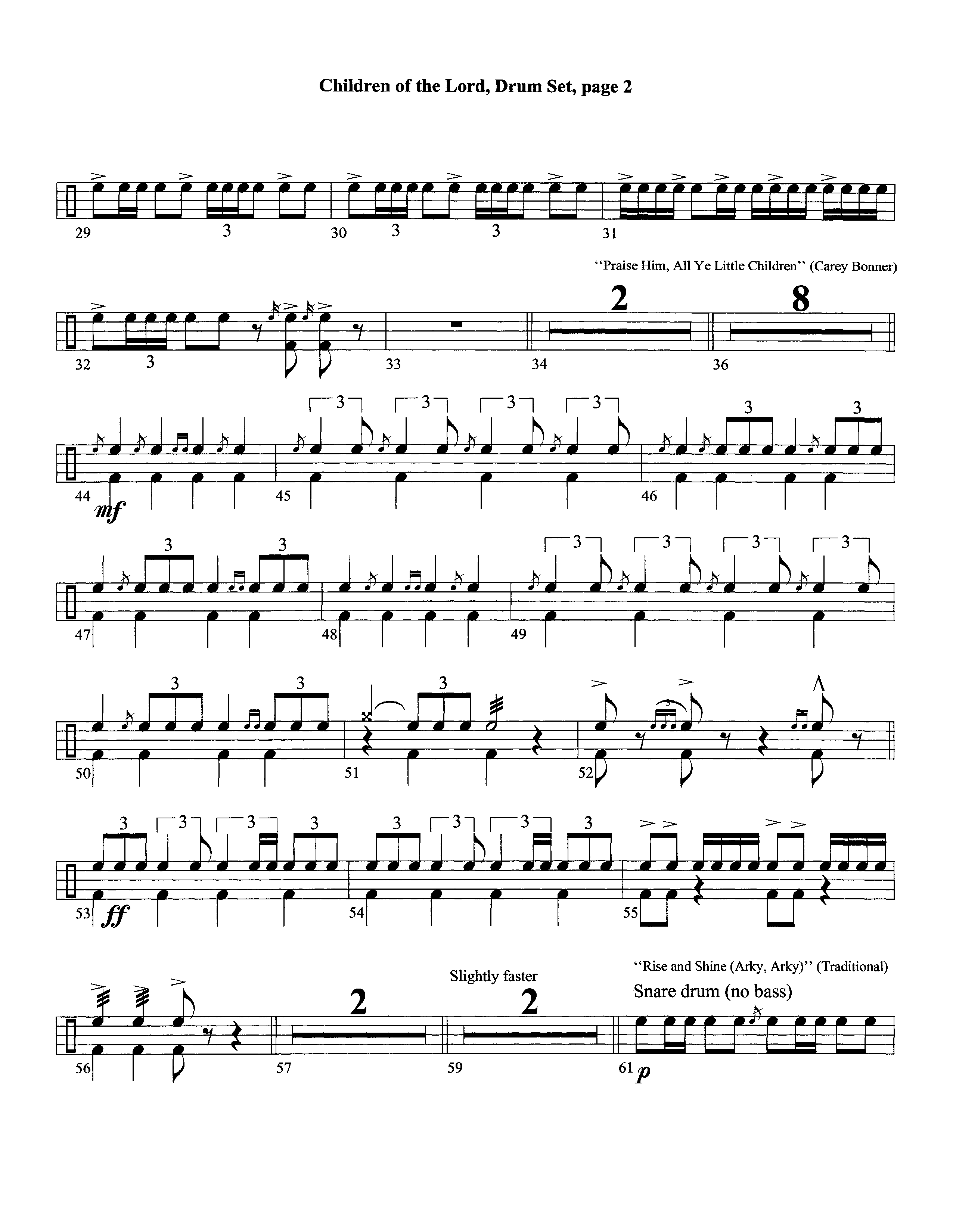 Children Of The Lord (Instrumental) Drum Set (Lifeway Worship / Arr. David Winkler)