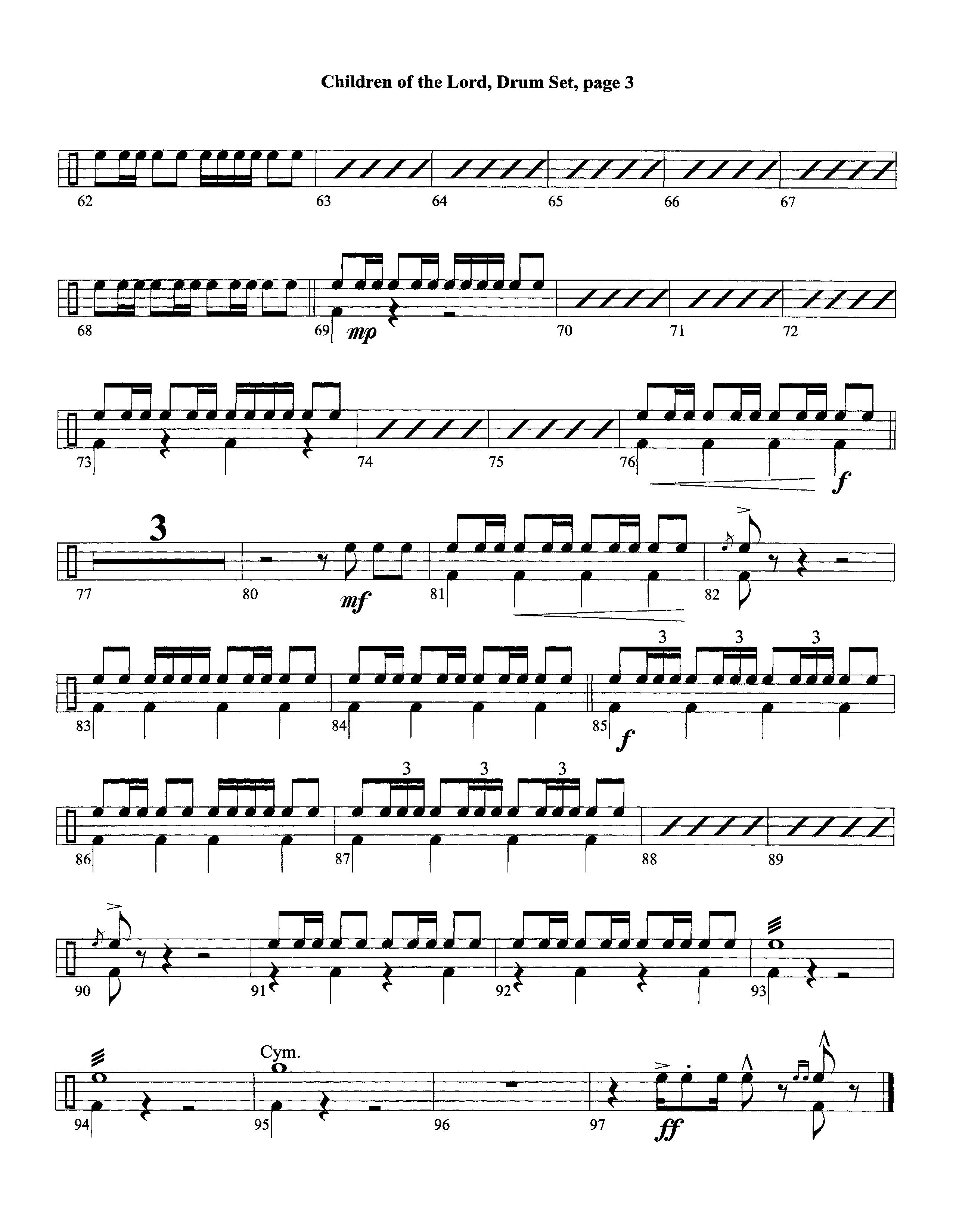 Children Of The Lord (Instrumental) Drum Set (Lifeway Worship / Arr. David Winkler)