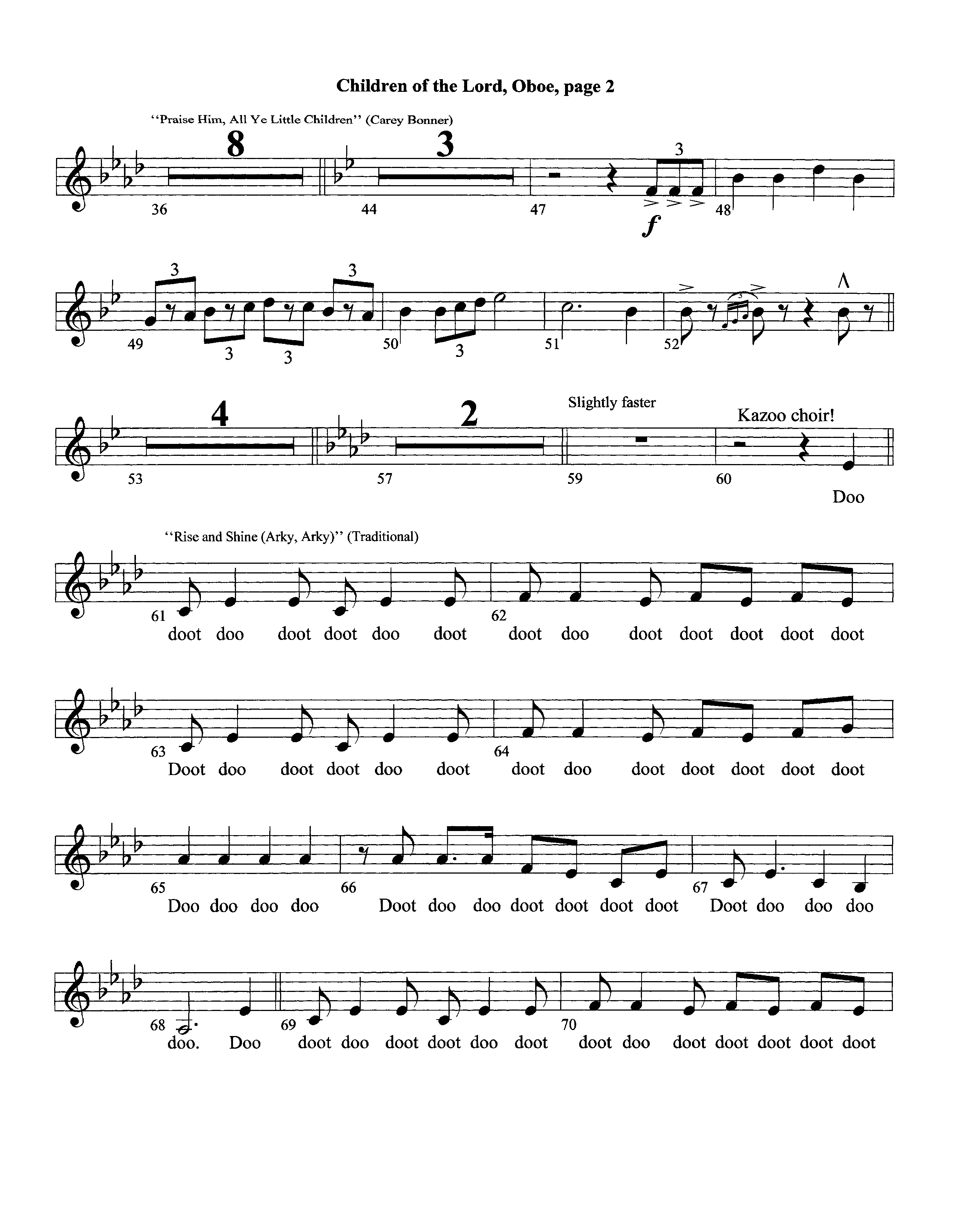 Children Of The Lord (Instrumental) Oboe (Lifeway Worship / Arr. David Winkler)