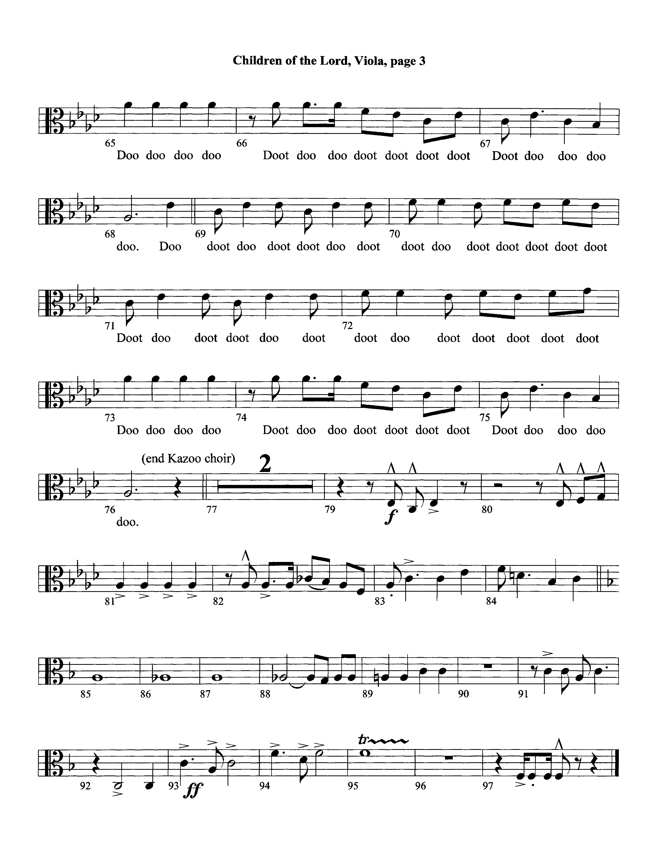 Children Of The Lord (Instrumental) Viola (Lifeway Worship / Arr. David Winkler)