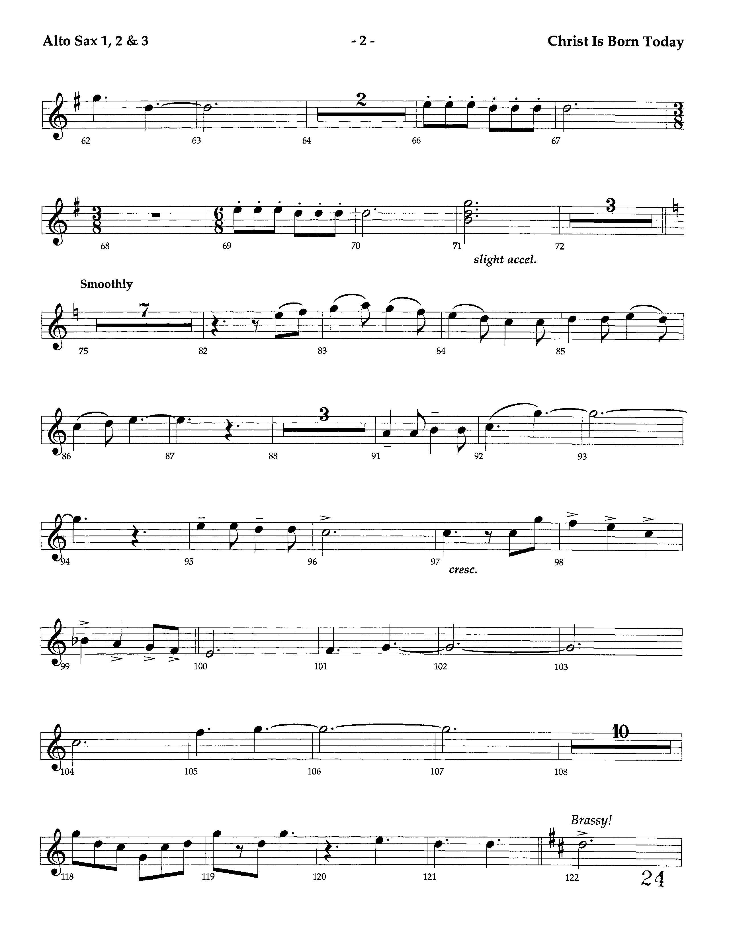 Christ Is Born Today (Instrumental) Alto Sax 1/2 (Lifeway Worship / Arr. Dennis Allen / Orch. Dave Williamson)