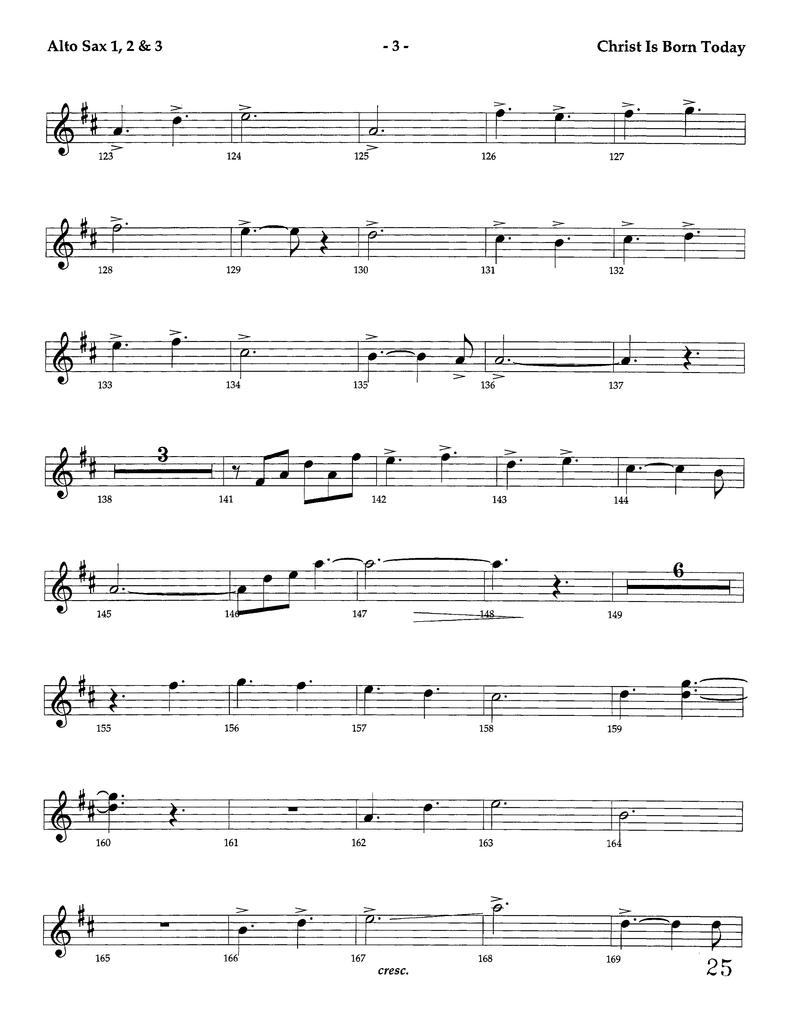 Christ Is Born Today (Instrumental) Alto Sax 1/2 (Lifeway Worship / Arr. Dennis Allen / Orch. Dave Williamson)