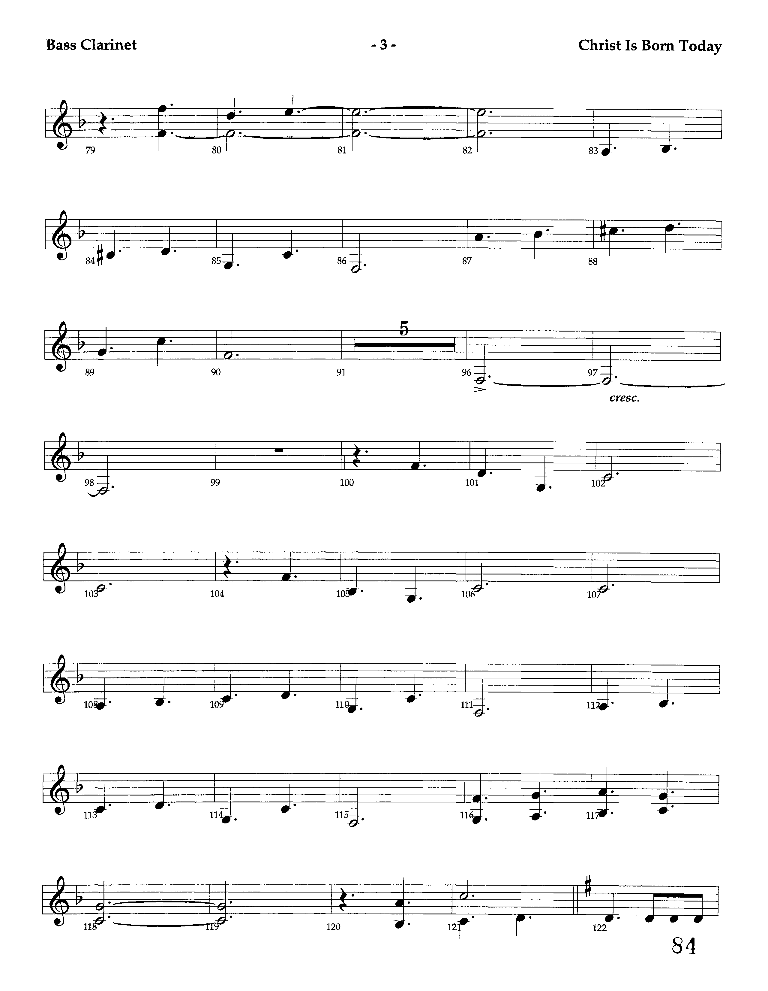 Christ Is Born Today (Instrumental) Bass Clarinet (Lifeway Worship / Arr. Dennis Allen / Orch. Dave Williamson)