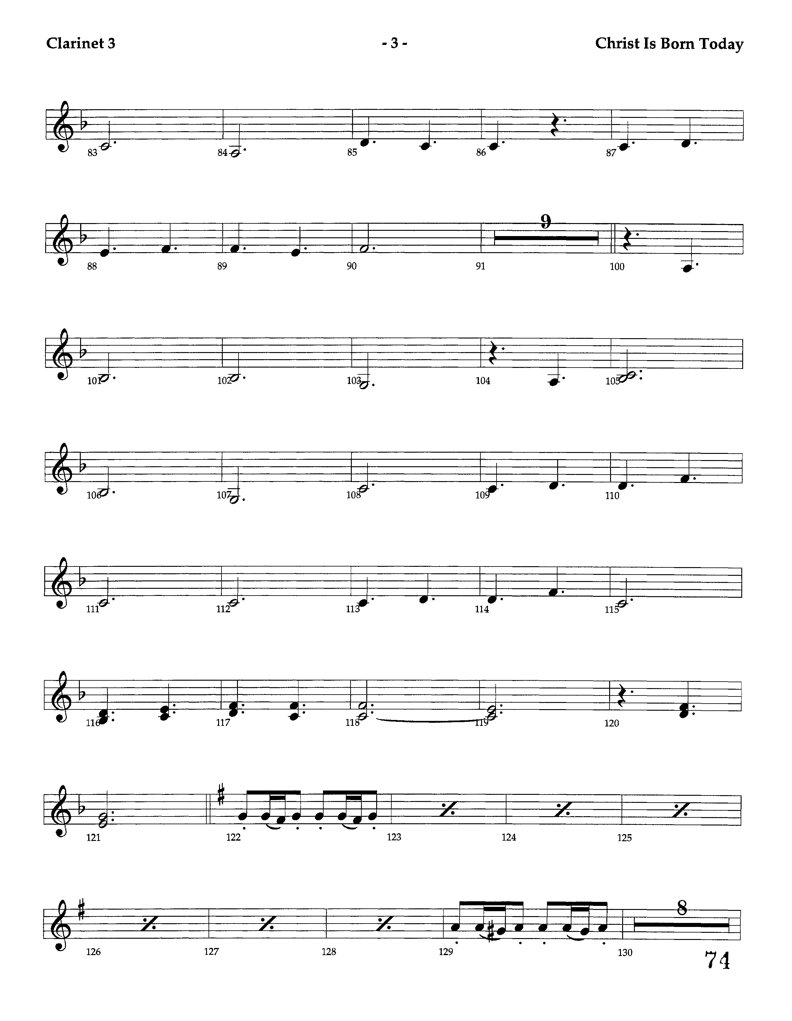 Christ Is Born Today (Instrumental) Clarinet 3 (Lifeway Worship / Arr. Dennis Allen / Orch. Dave Williamson)