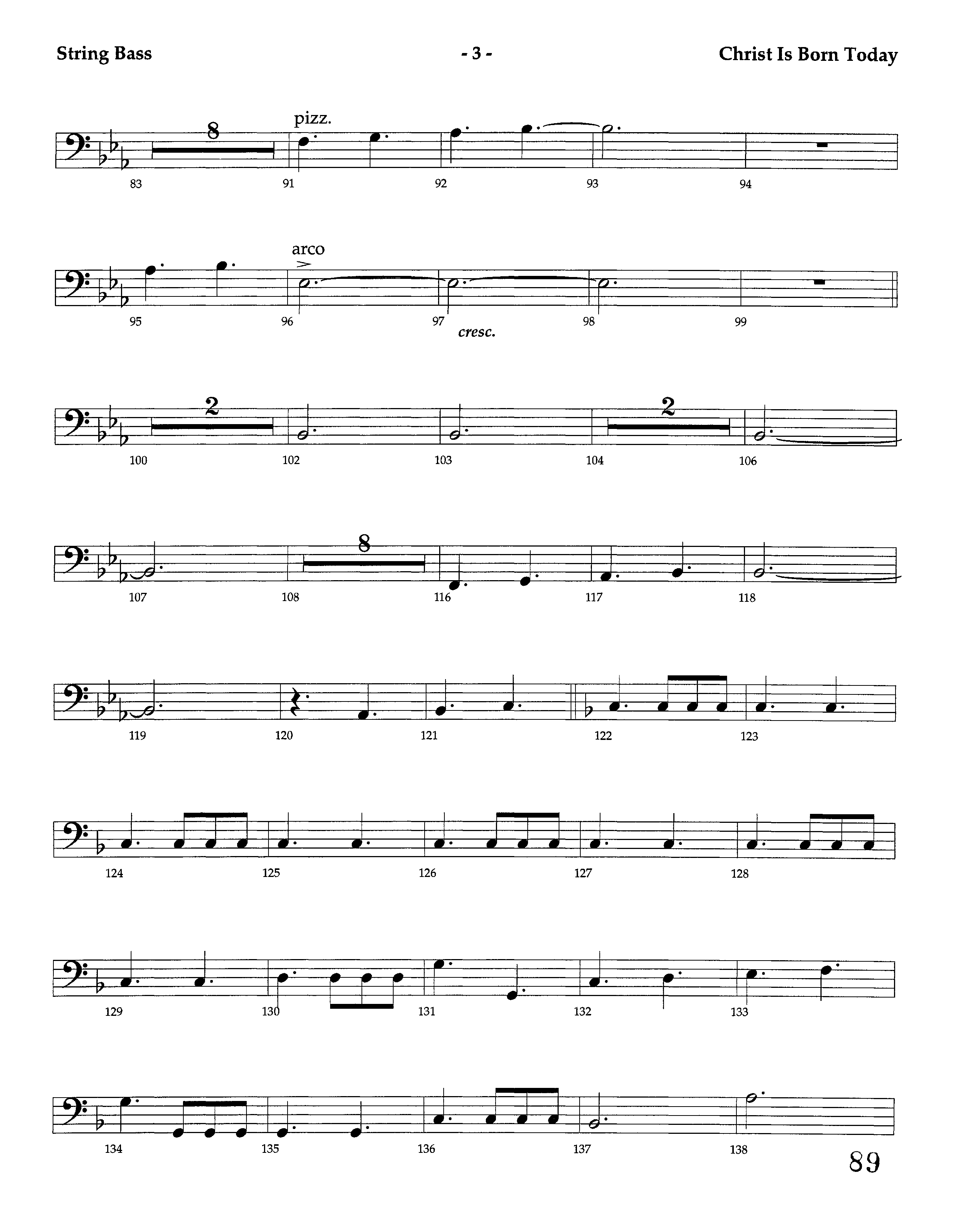 Christ Is Born Today (Instrumental) Double Bass (Lifeway Worship / Arr. Dennis Allen / Orch. Dave Williamson)