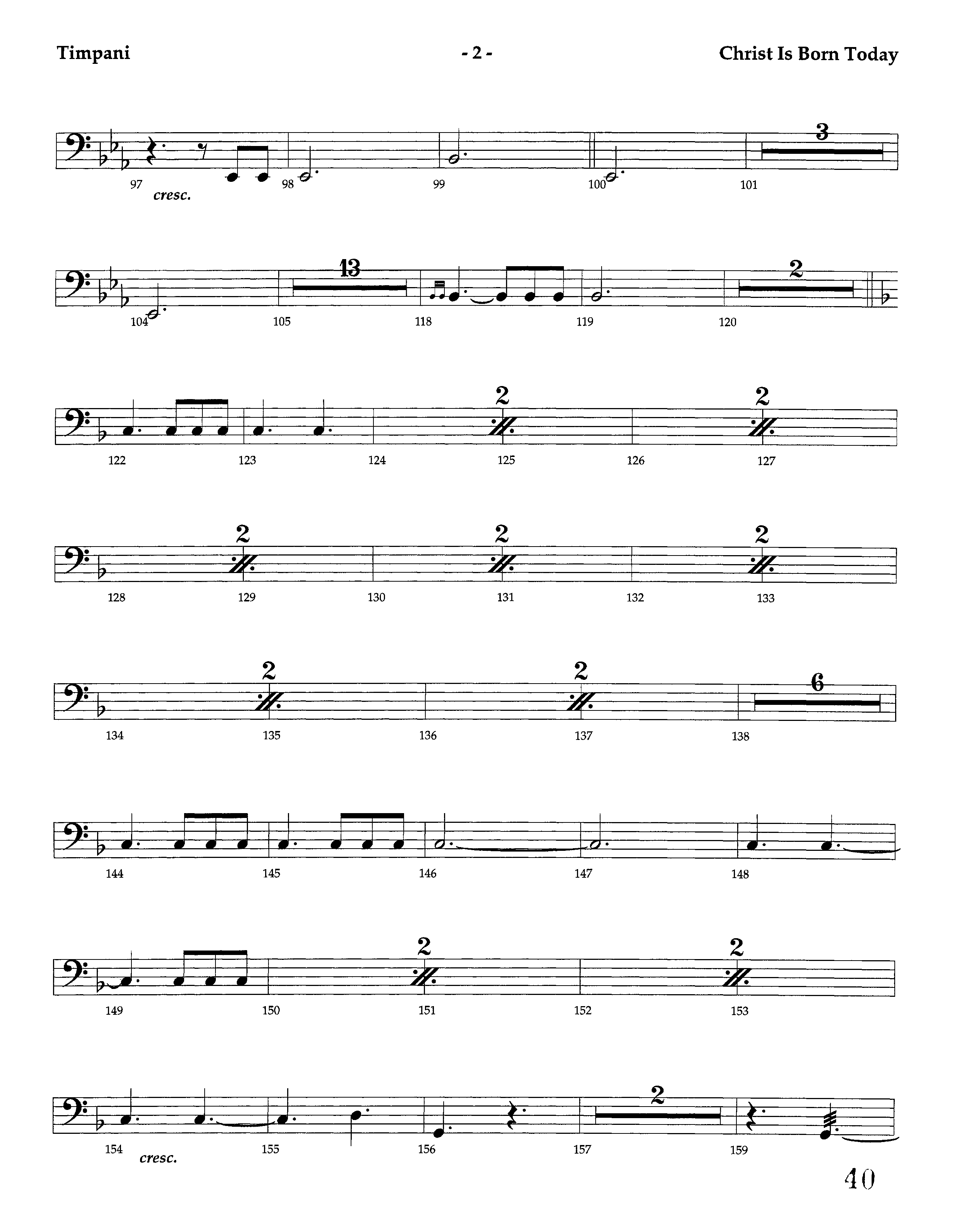 Christ Is Born Today (Instrumental) Timpani (Lifeway Worship / Arr. Dennis Allen / Orch. Dave Williamson)