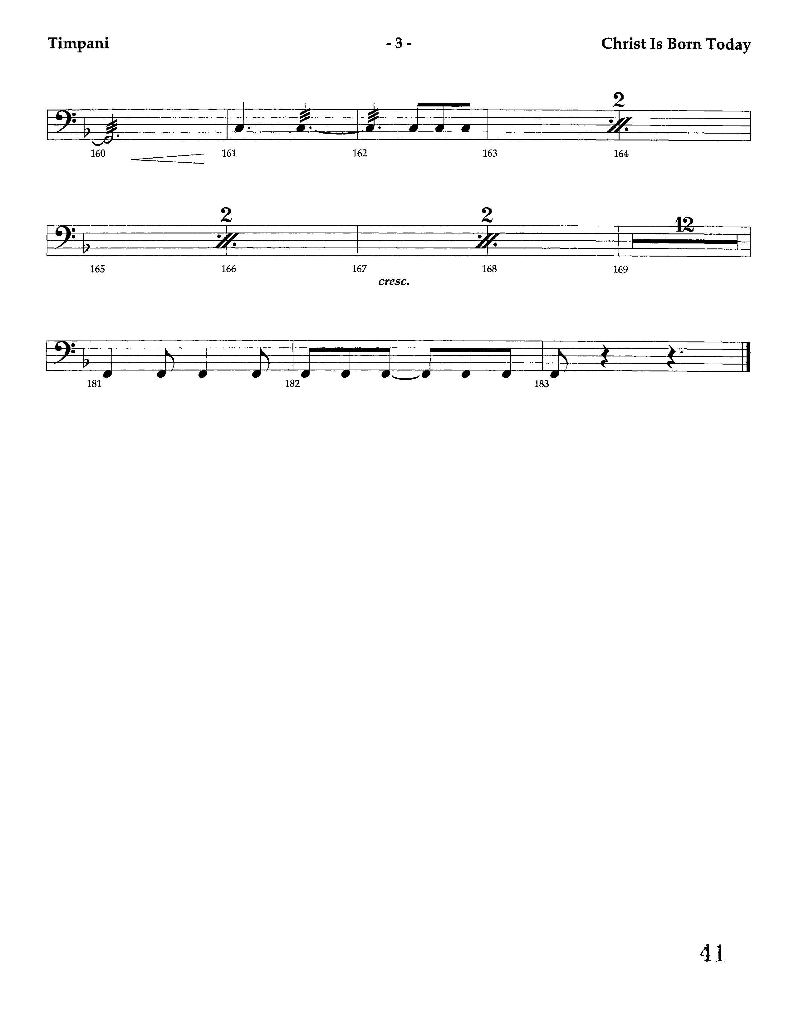 Christ Is Born Today (Instrumental) Timpani (Lifeway Worship / Arr. Dennis Allen / Orch. Dave Williamson)