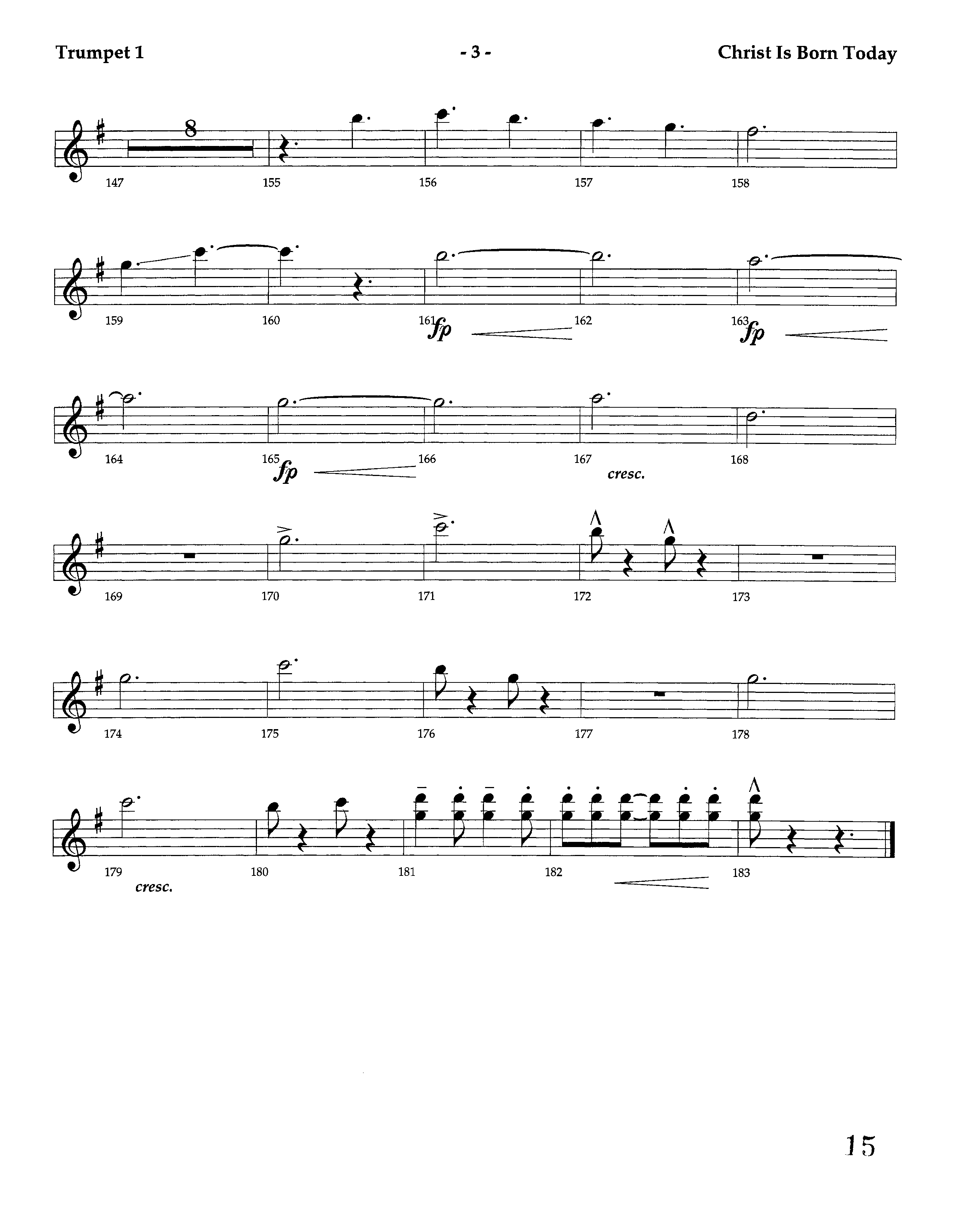 Christ Is Born Today (Instrumental) Trumpet 1 (Lifeway Worship / Arr. Dennis Allen / Orch. Dave Williamson)