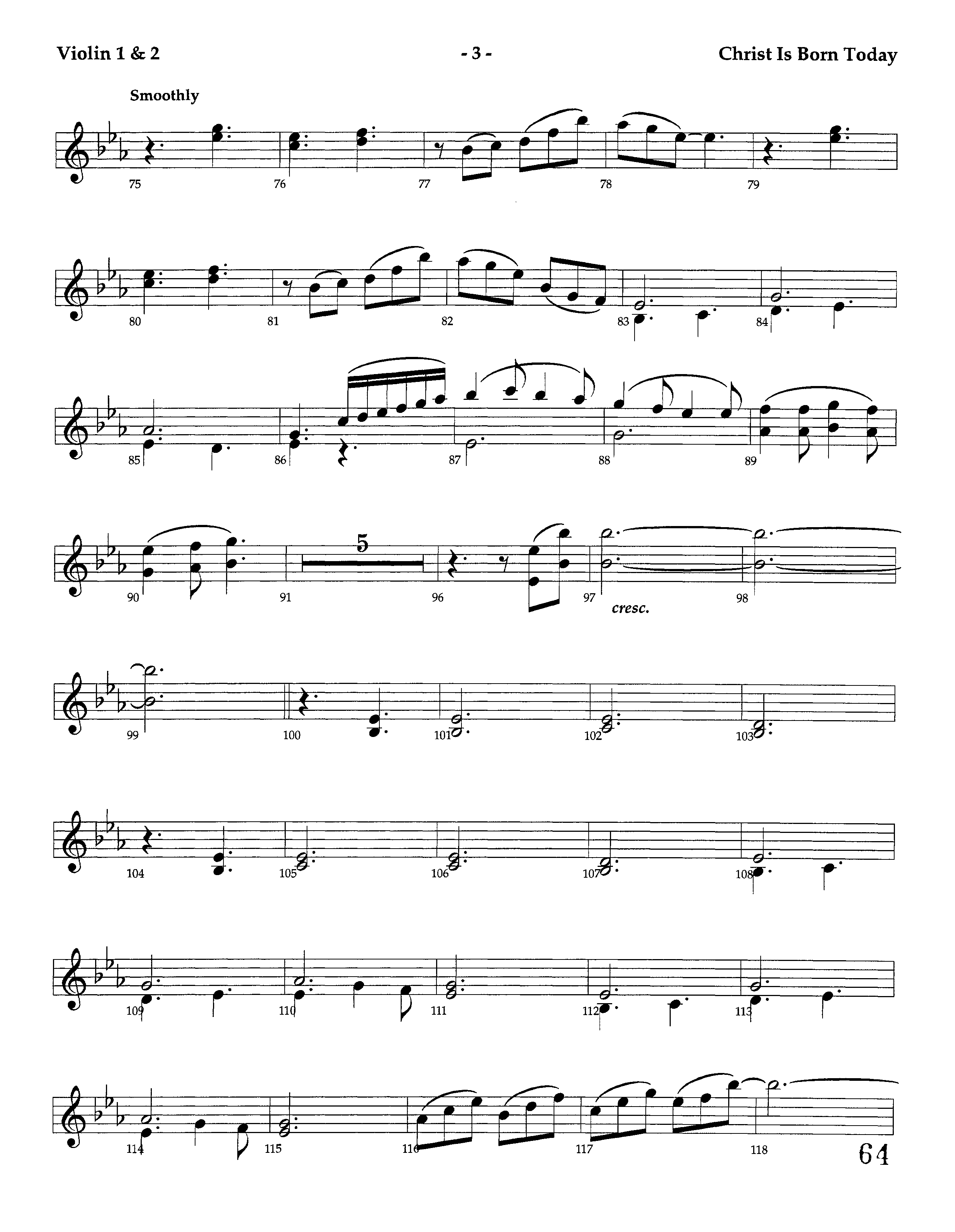 Christ Is Born Today (Instrumental) Violin 1/2 (Lifeway Worship / Arr. Dennis Allen / Orch. Dave Williamson)