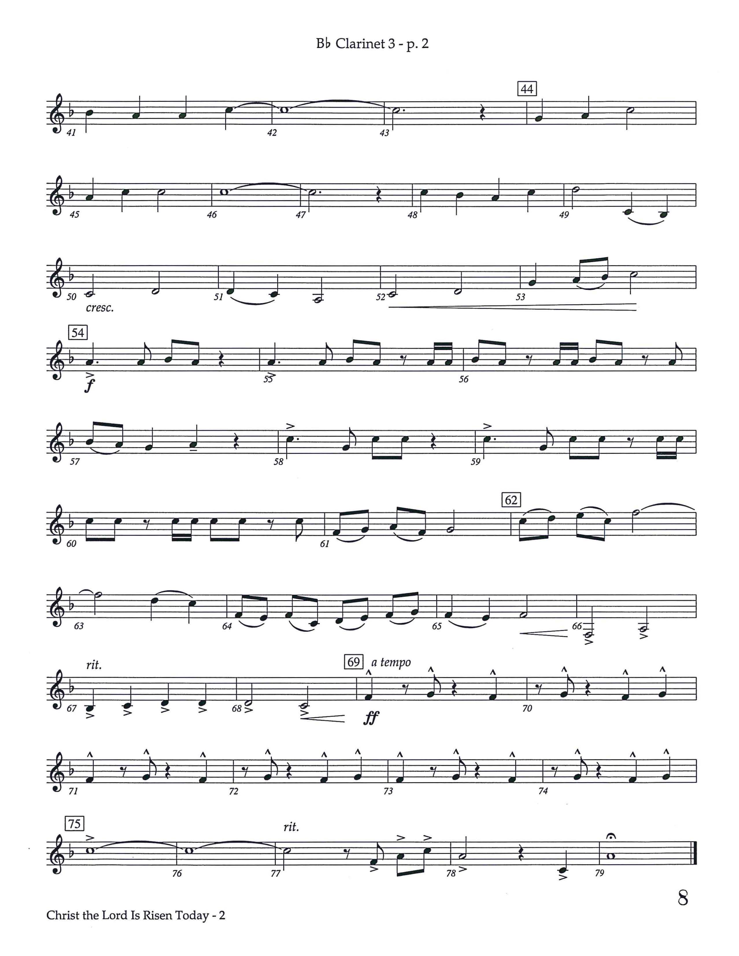 Christ The Lord Is Risen Today (Instrumental) Clarinet 3 (Lifeway Worship / Arr. Keith Christopher)