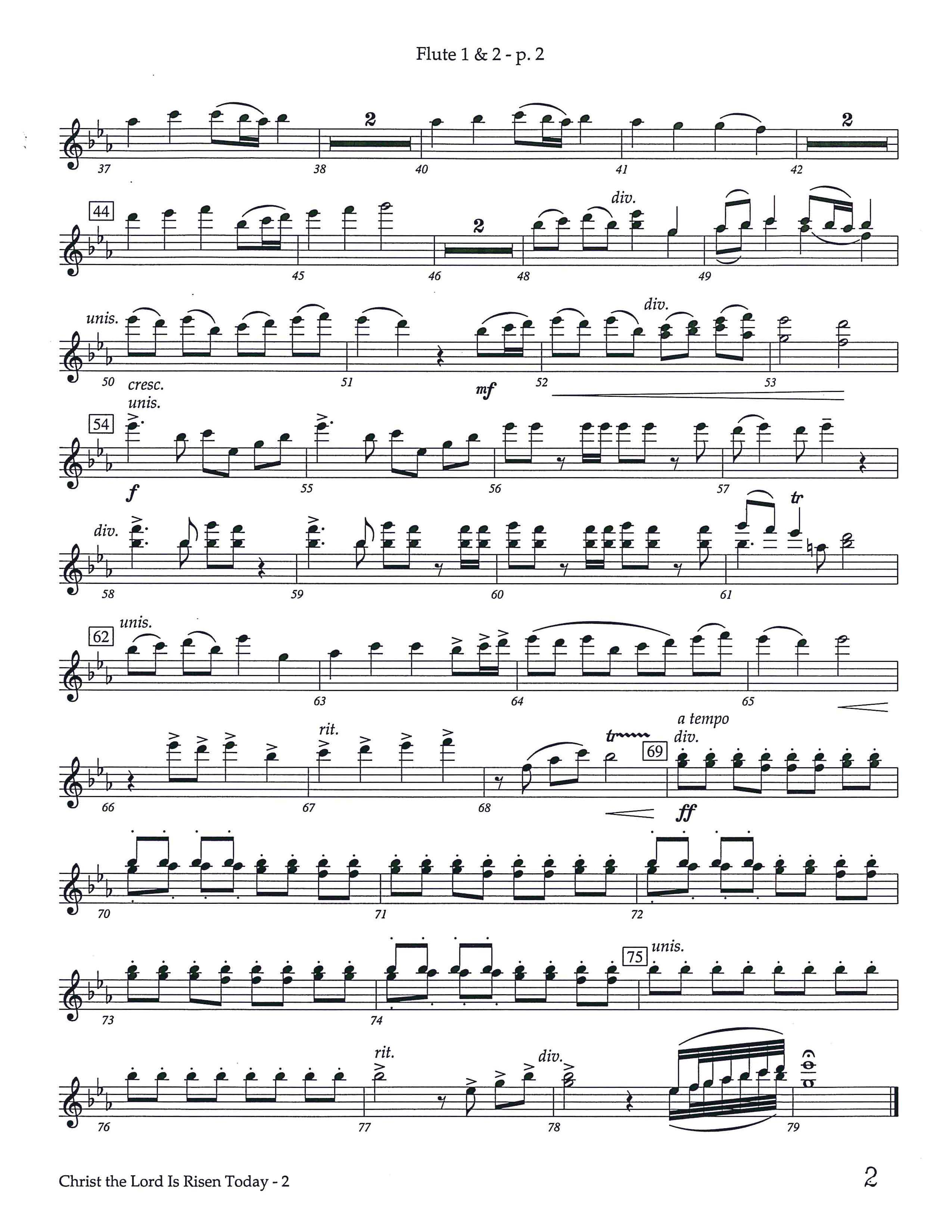 Christ The Lord Is Risen Today (Instrumental) Flute 1/2 (Lifeway Worship / Arr. Keith Christopher)