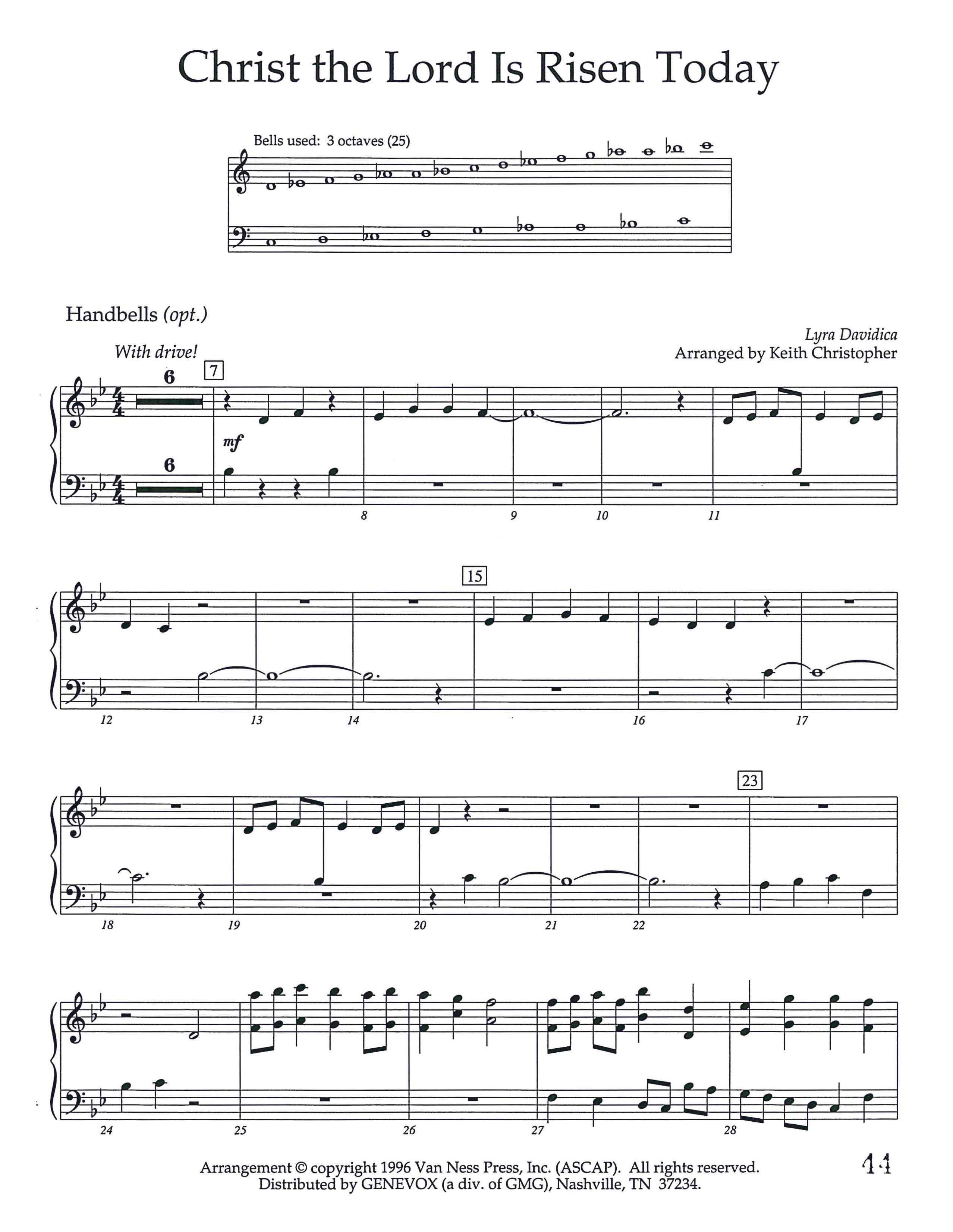 Christ The Lord Is Risen Today (Instrumental) Handbells (Lifeway Worship / Arr. Keith Christopher)