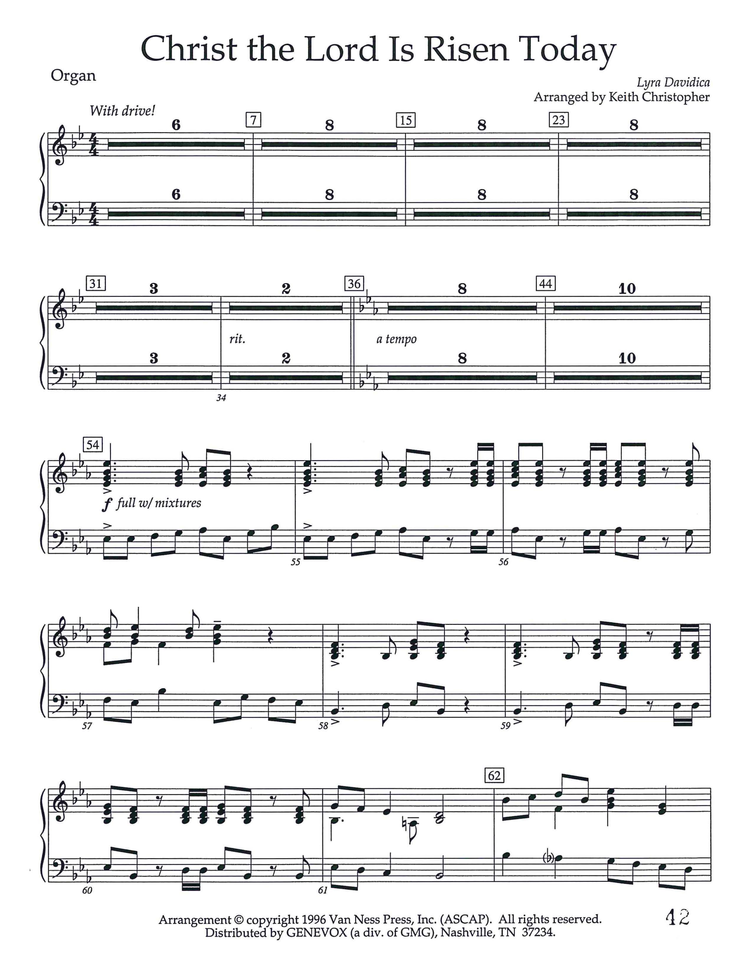 Christ The Lord Is Risen Today (Instrumental) Organ (Lifeway Worship / Arr. Keith Christopher)
