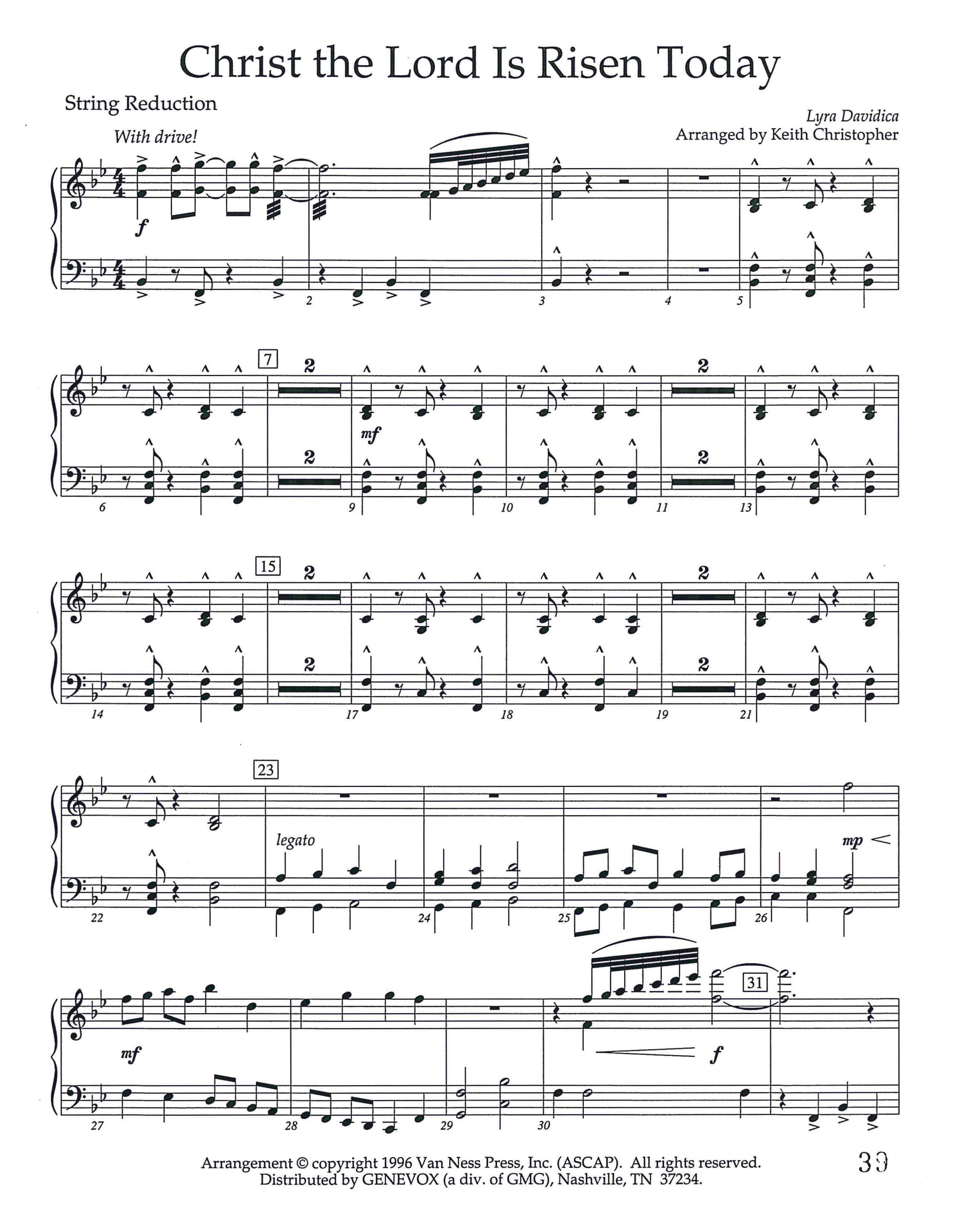 Christ The Lord Is Risen Today (Instrumental) String Reduction (Lifeway Worship / Arr. Keith Christopher)