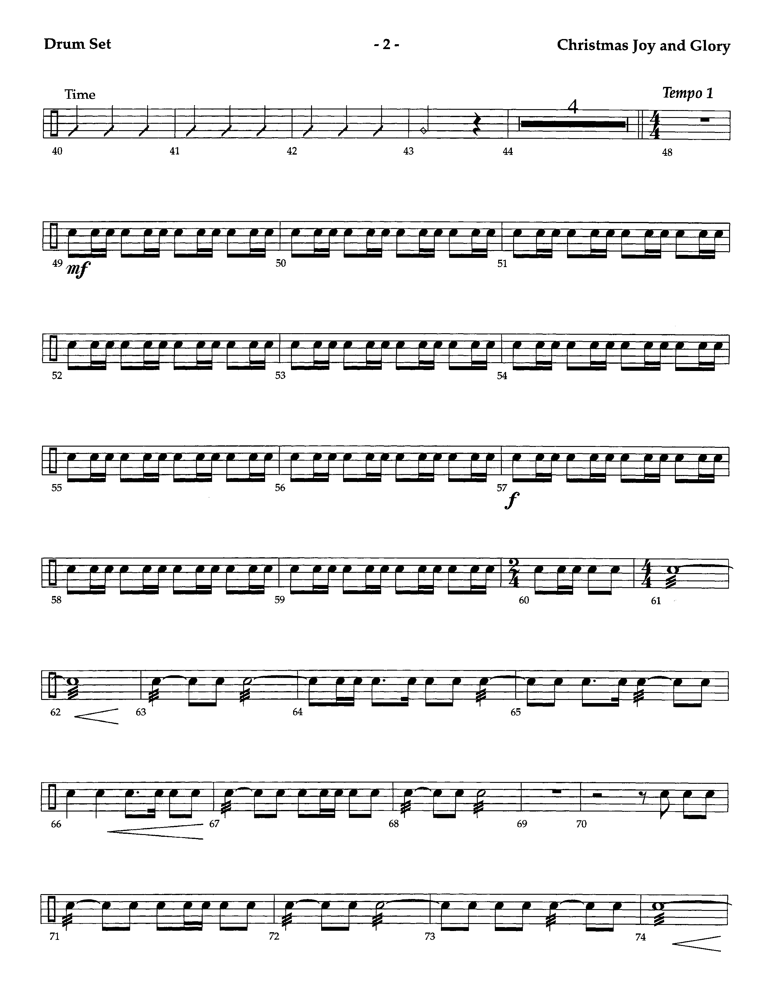 Christmas Joy And Glory (Instrumental) Drum Set (Lifeway Worship / Arr. Jeff Cranfill)