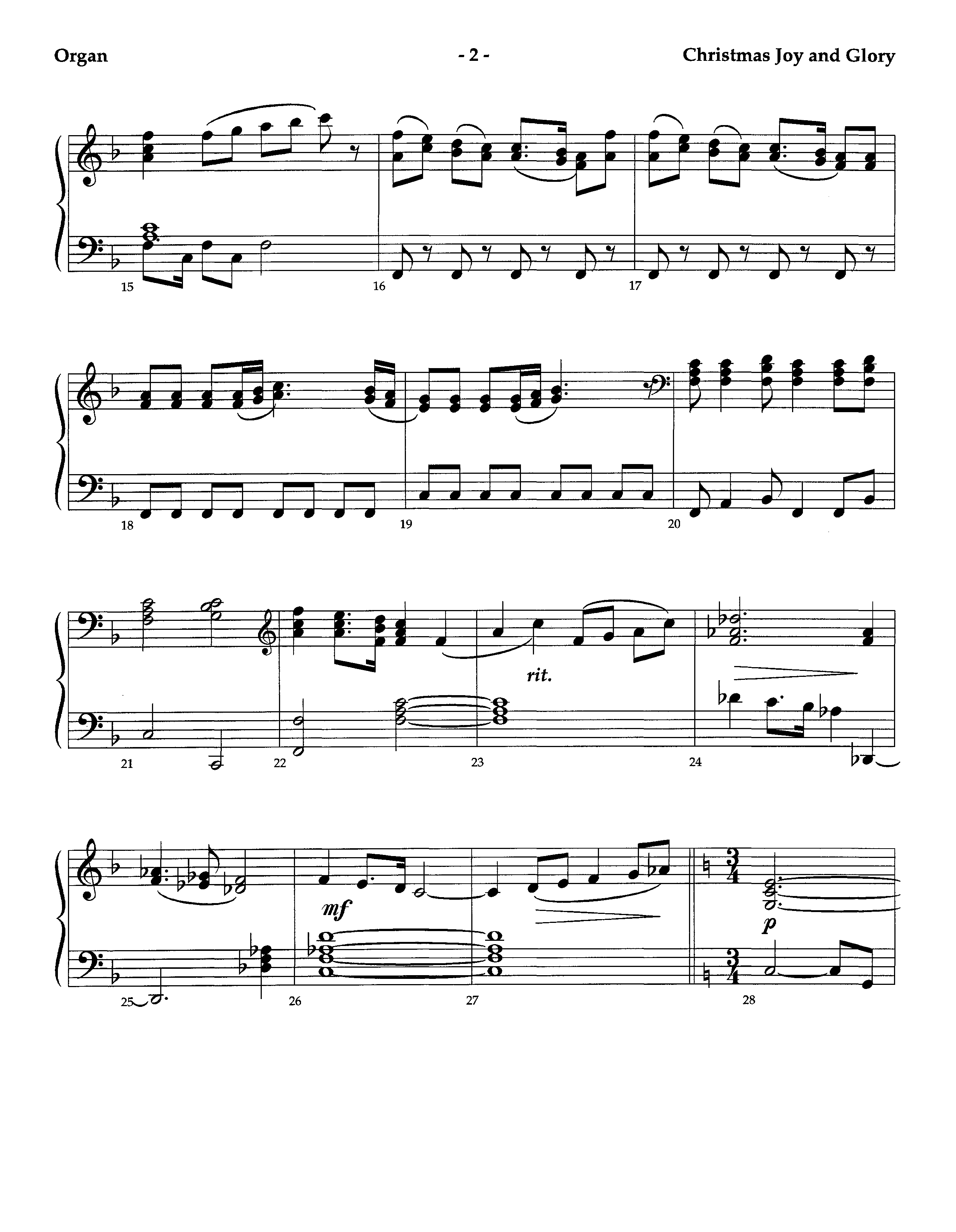 Christmas Joy And Glory (Instrumental) Organ (Lifeway Worship / Arr. Jeff Cranfill)