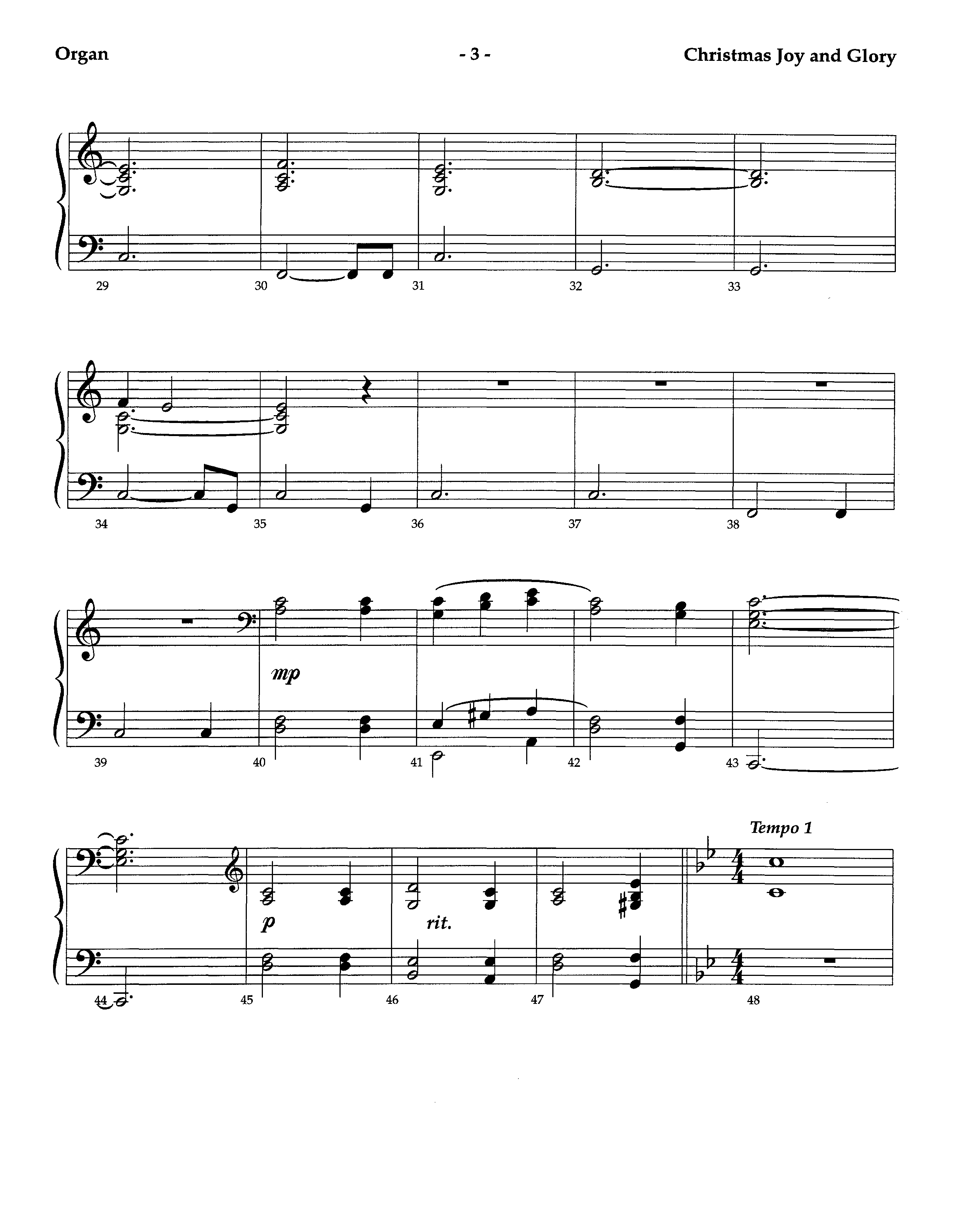 Christmas Joy And Glory (Instrumental) Organ (Lifeway Worship / Arr. Jeff Cranfill)