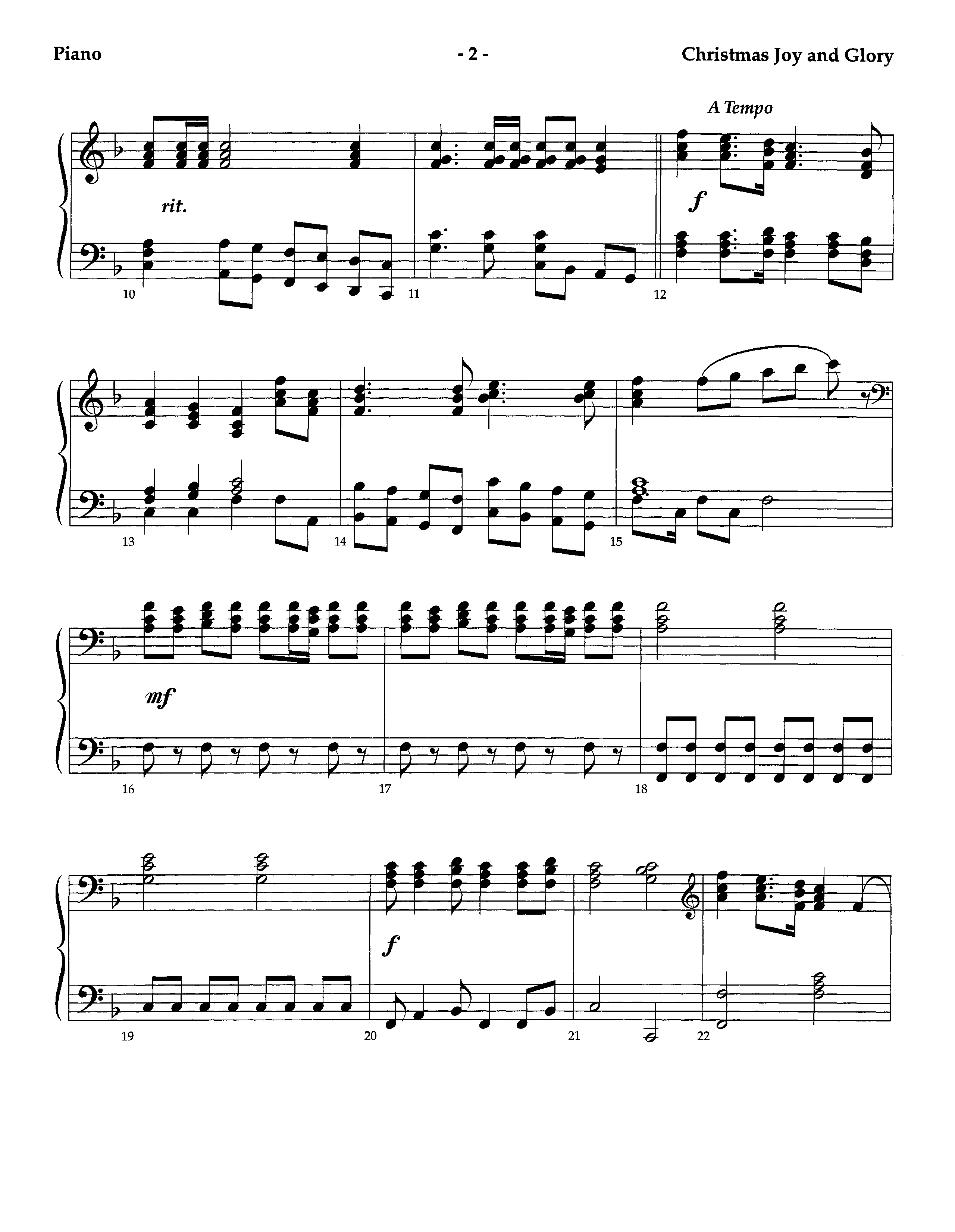 Christmas Joy And Glory (Instrumental) Piano Sheet (Lifeway Worship / Arr. Jeff Cranfill)