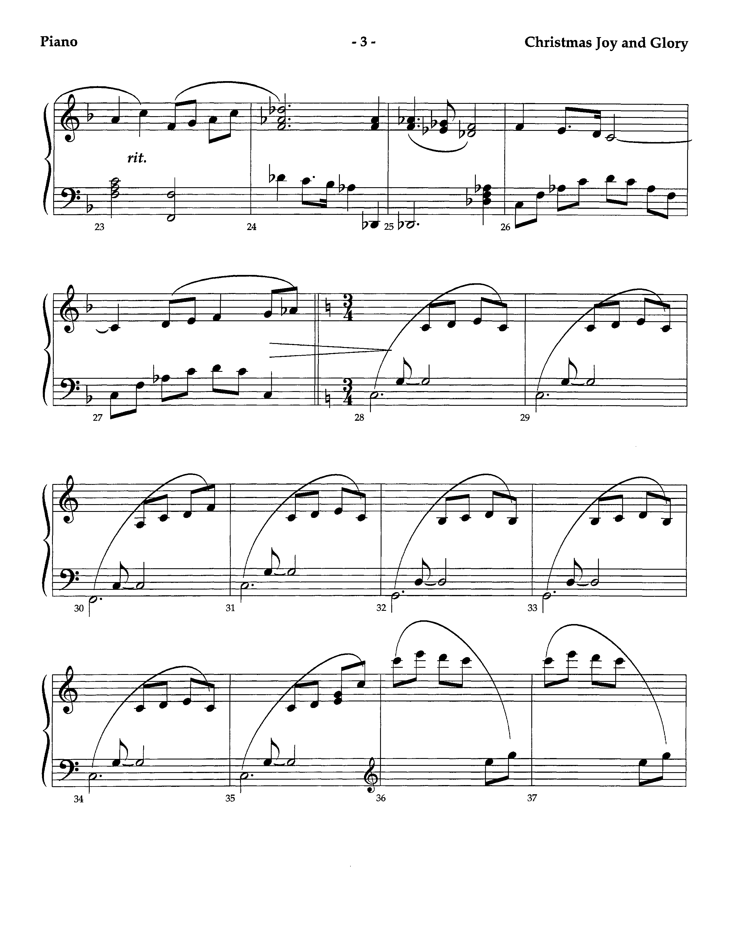 Christmas Joy And Glory (Instrumental) Piano Sheet (Lifeway Worship / Arr. Jeff Cranfill)