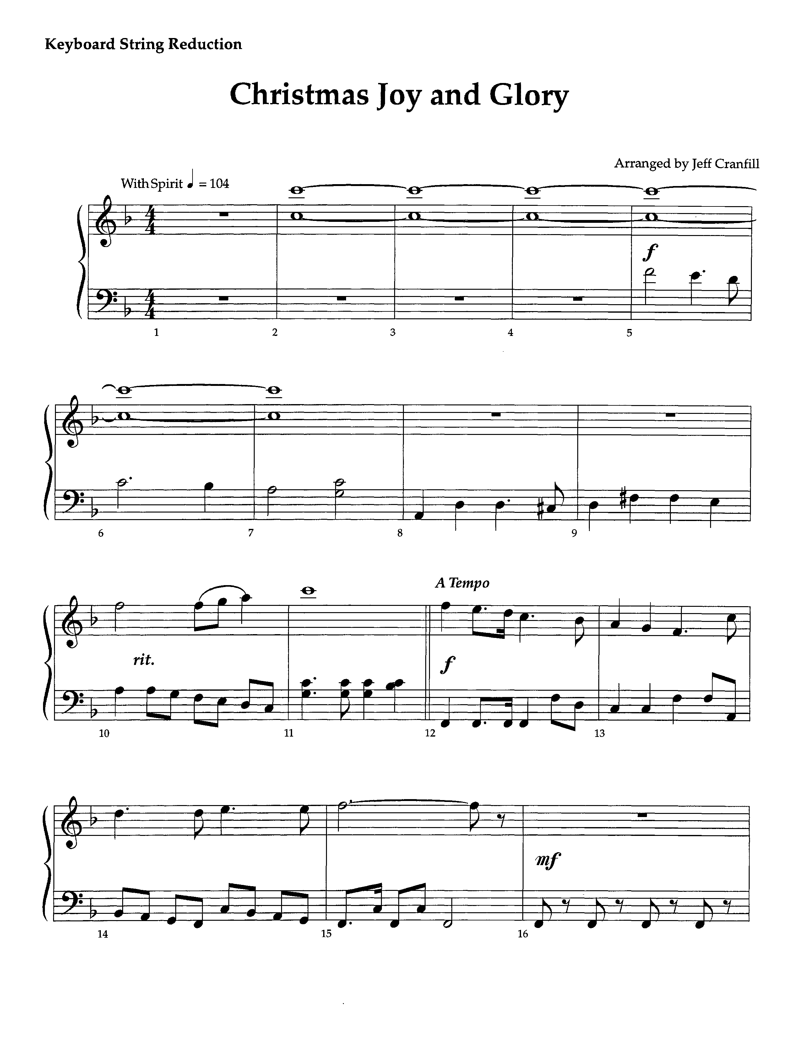 Christmas Joy And Glory (Instrumental) String Reduction (Lifeway Worship / Arr. Jeff Cranfill)