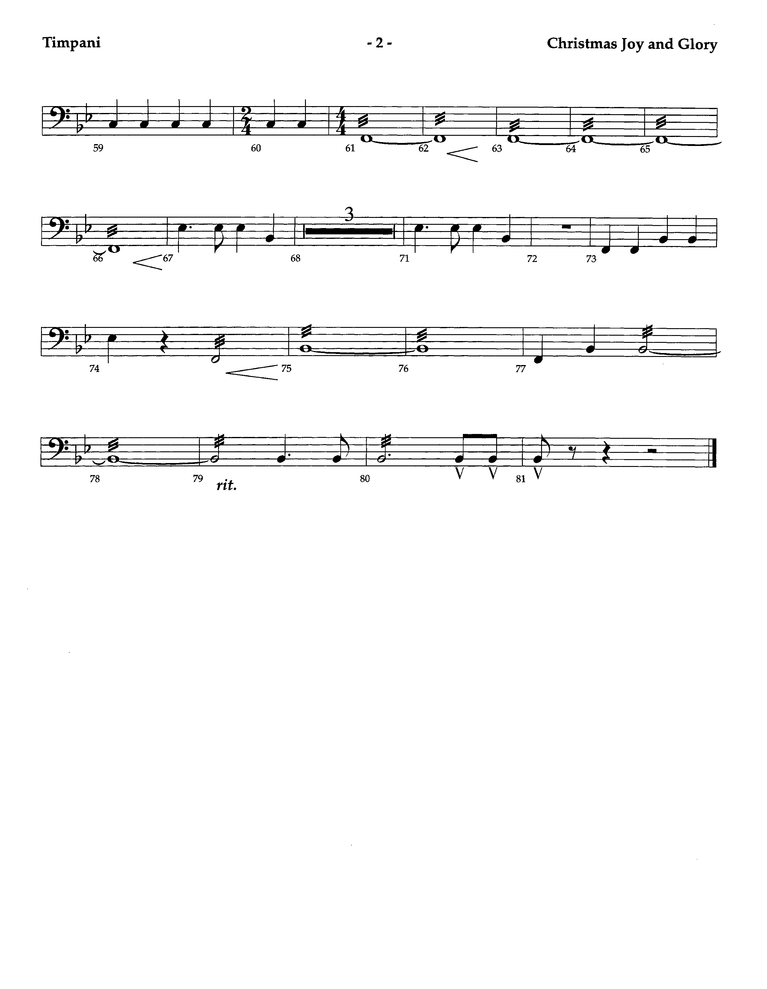 Christmas Joy And Glory (Instrumental) Timpani (Lifeway Worship / Arr. Jeff Cranfill)