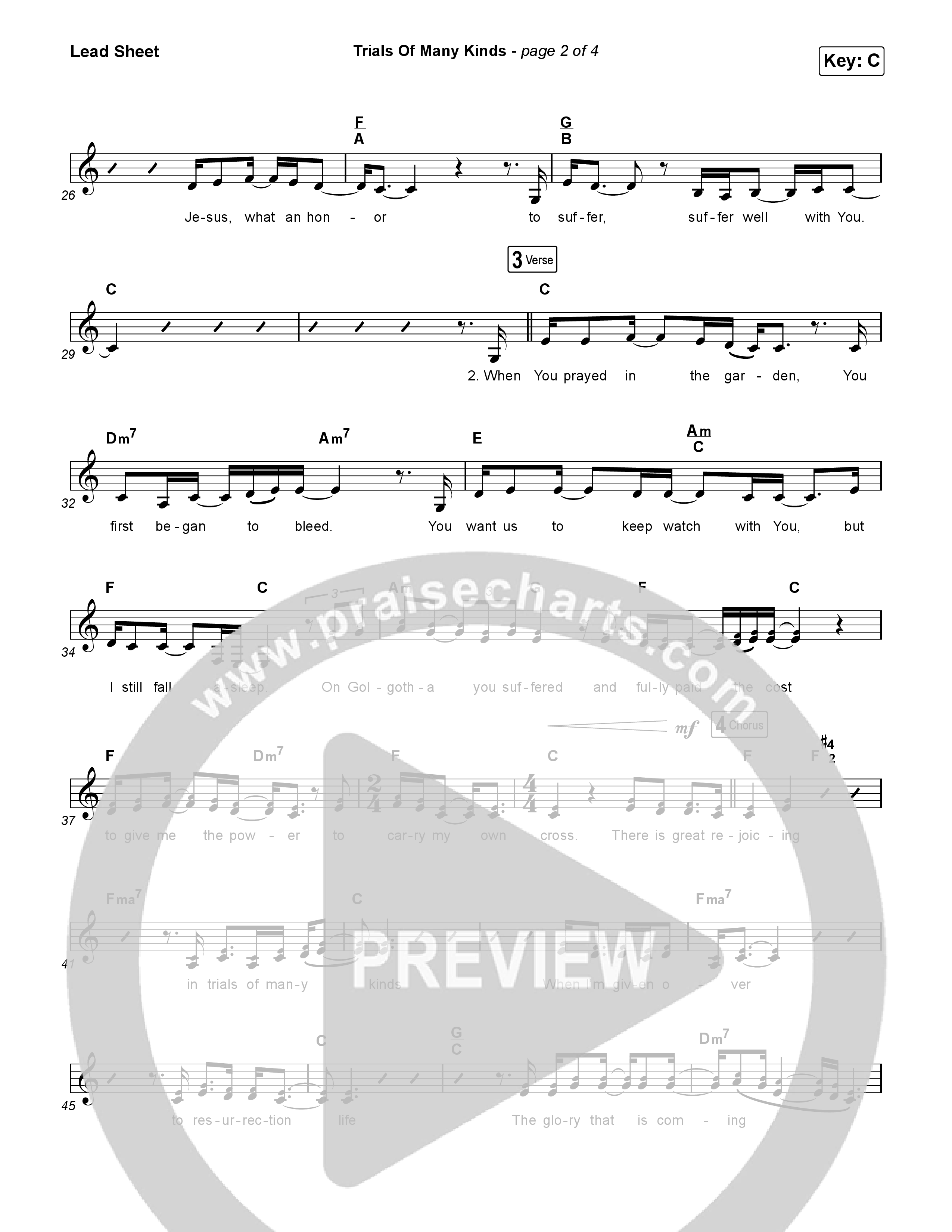 Trials Of Many Kinds Lead Sheet (SAT) (Rita Springer / Brooke Ligertwood)