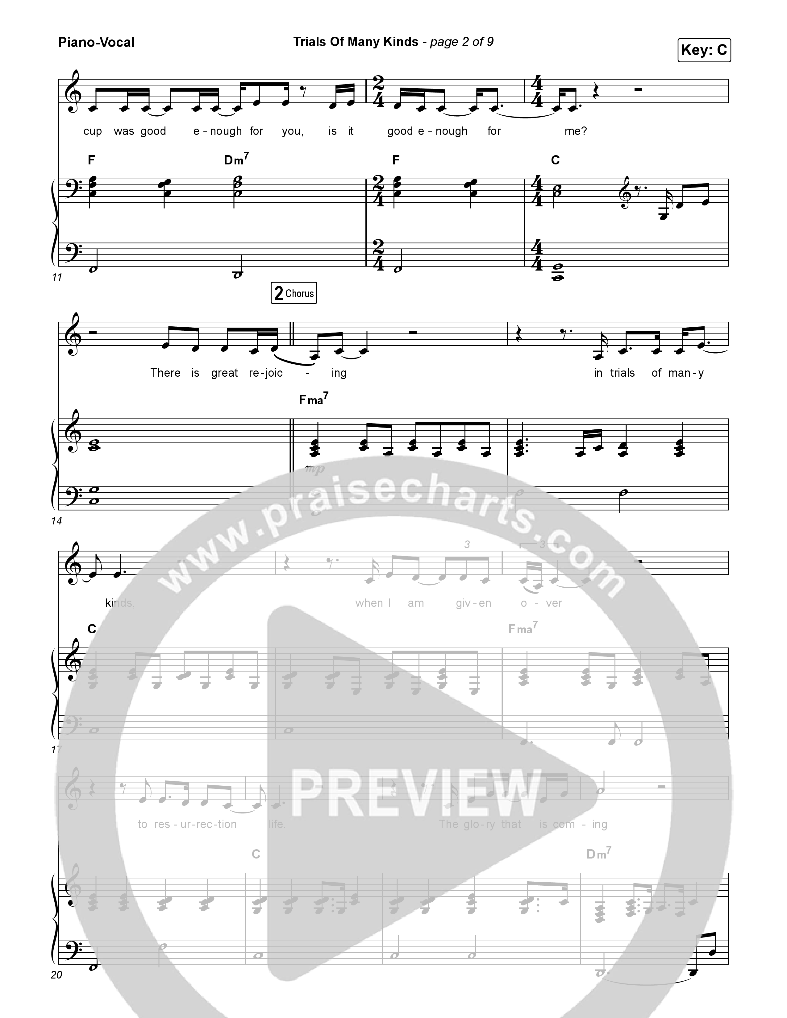 Trials Of Many Kinds Piano/Vocal Pack (Rita Springer / Brooke Ligertwood)