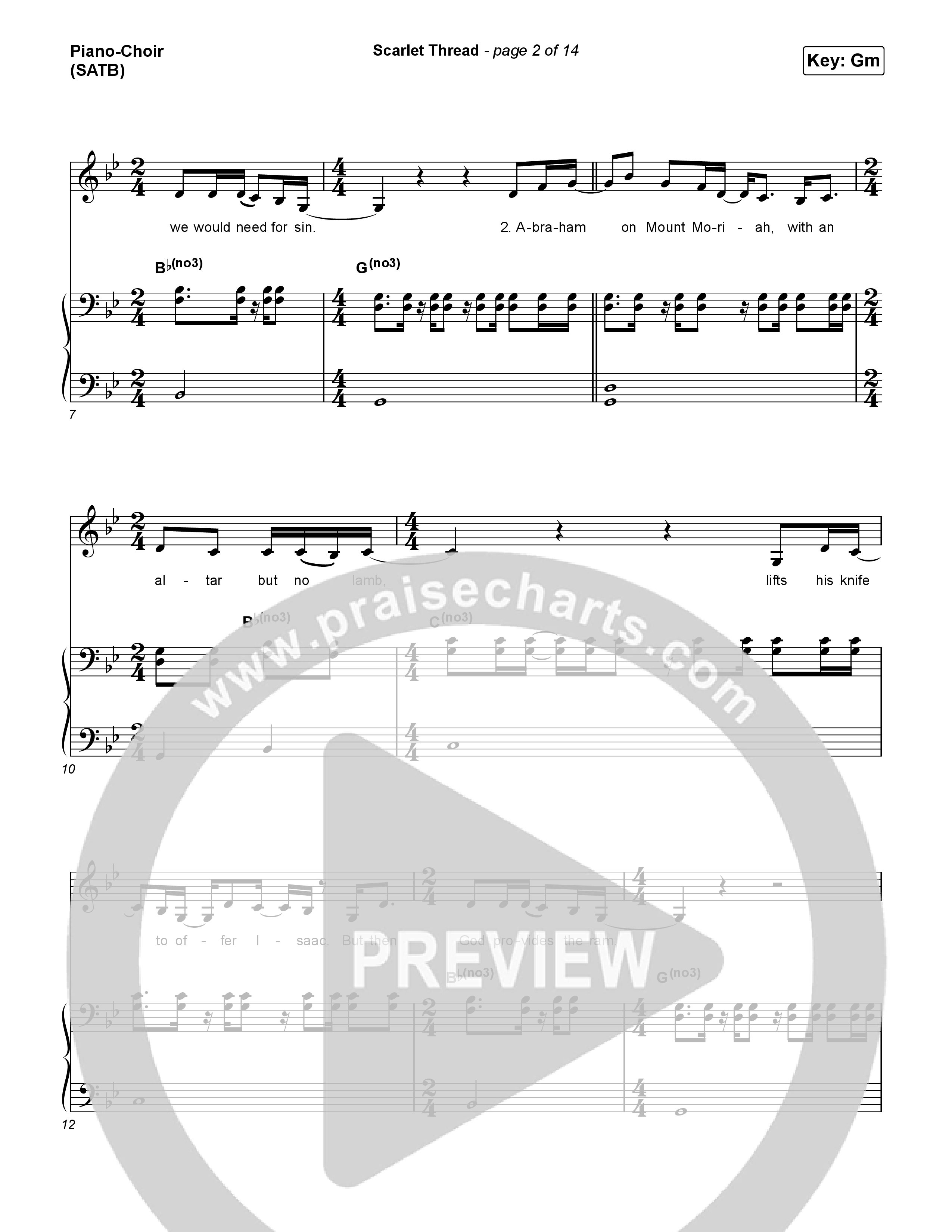 Scarlet Thread Piano/Vocal Pack (Keith & Kristyn Getty / Zach Williams)